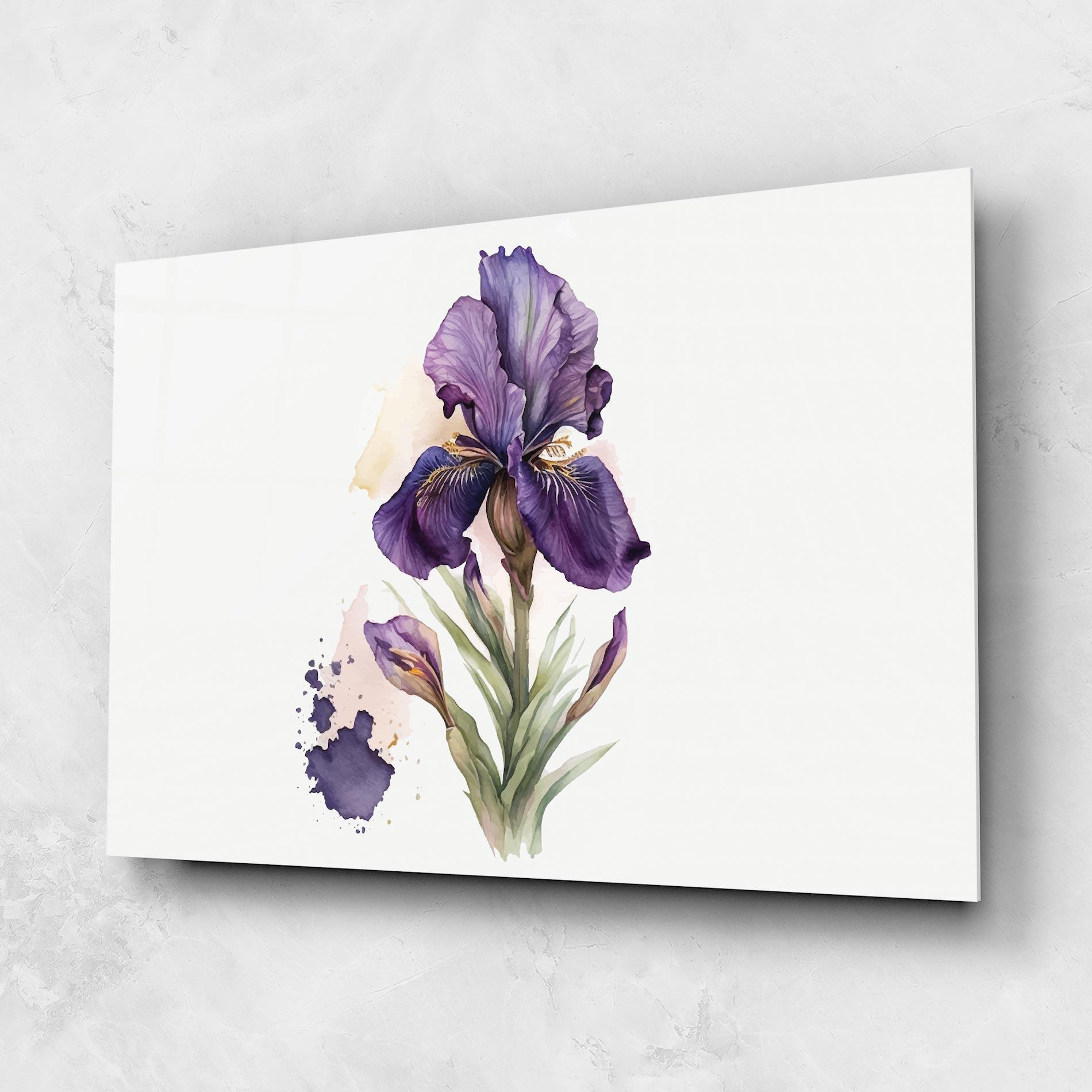 Стъклена картина Beautiful Purple Iris mockup 1