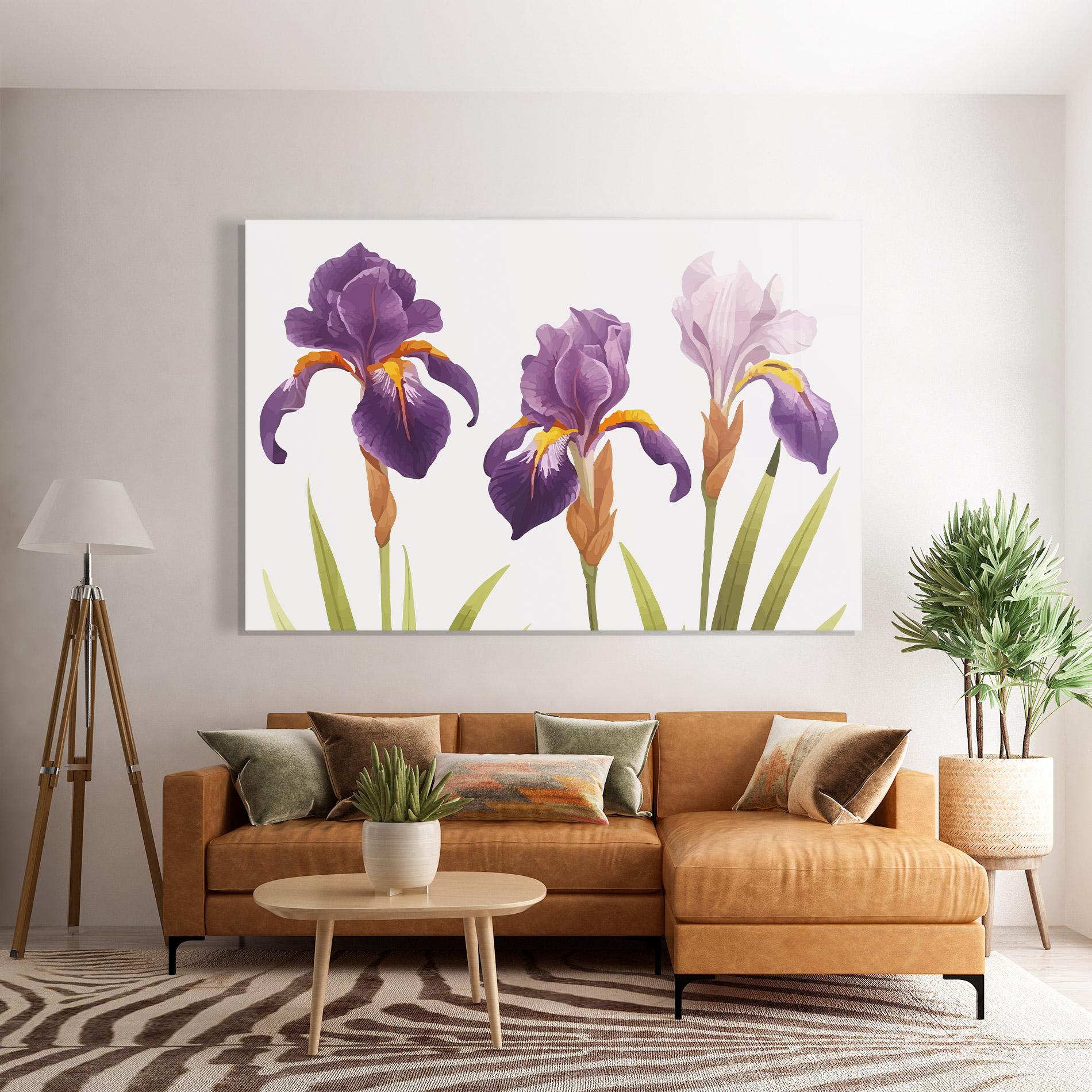 Стъклена картина Iris Leaf mockup 7