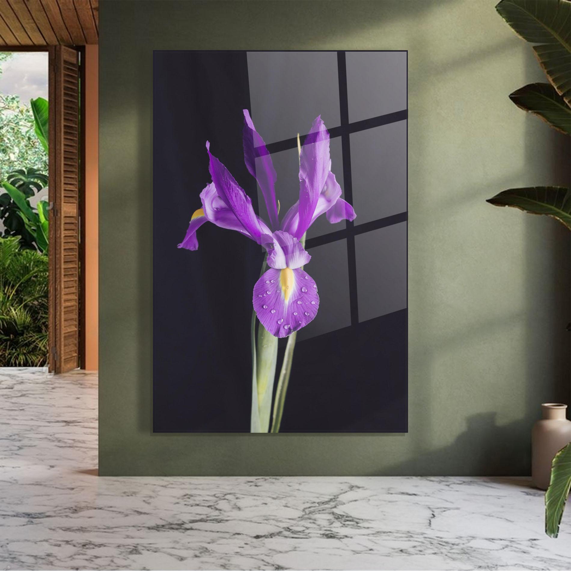 Стъклена картина Fresh Purple Iris mockup 7
