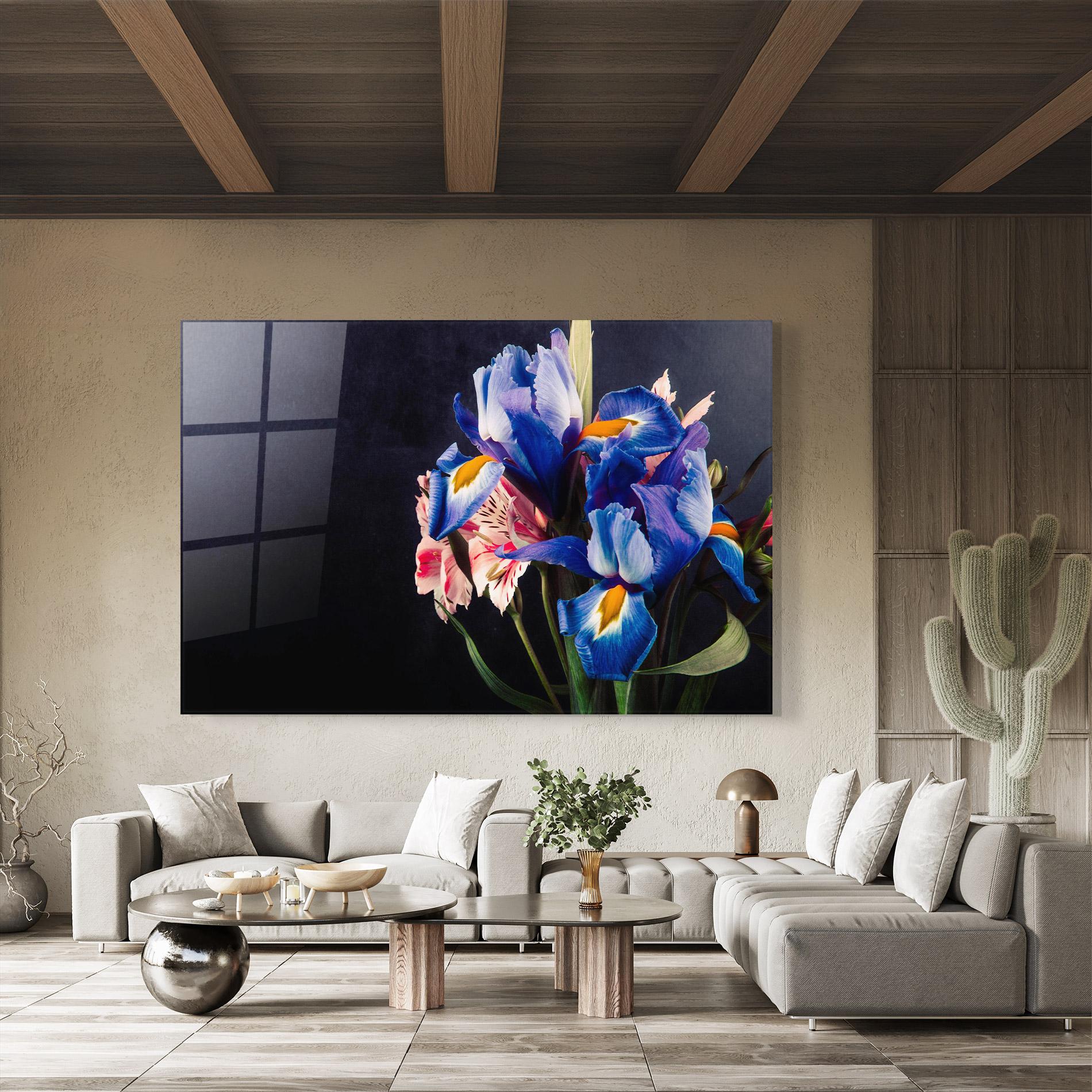 Стъклена картина Iris Bouquet mockup 8