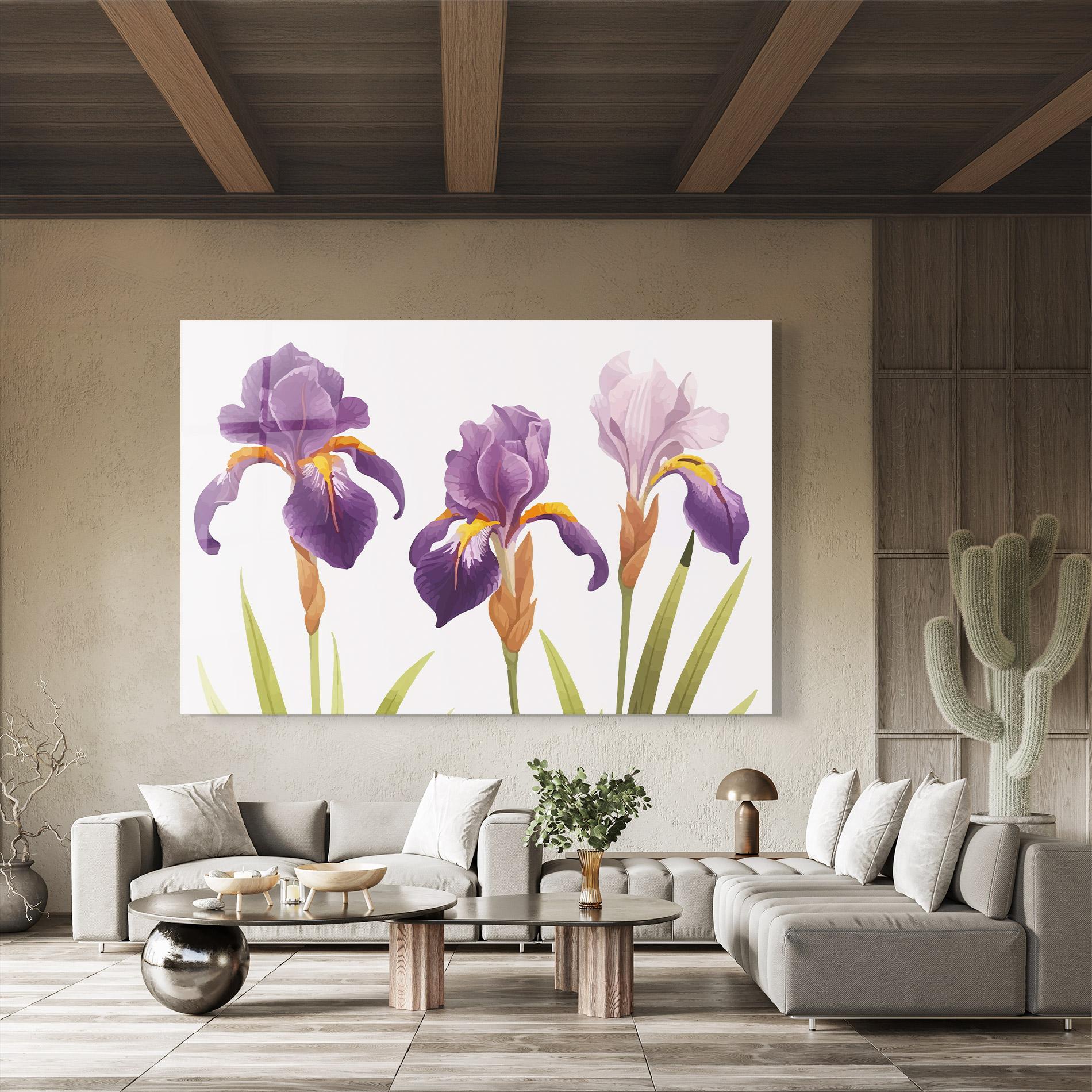 Стъклена картина Iris Leaf mockup 8