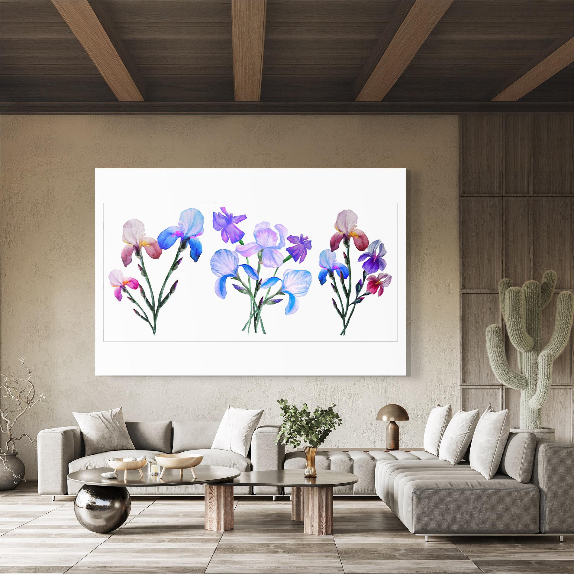 Стъклена картина Iris Set mockup 8