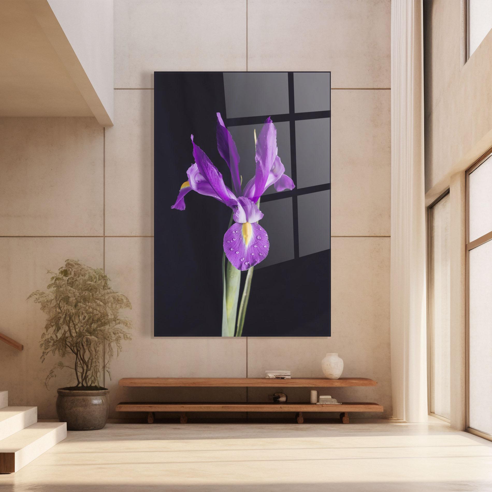 Стъклена картина Fresh Purple Iris mockup 8