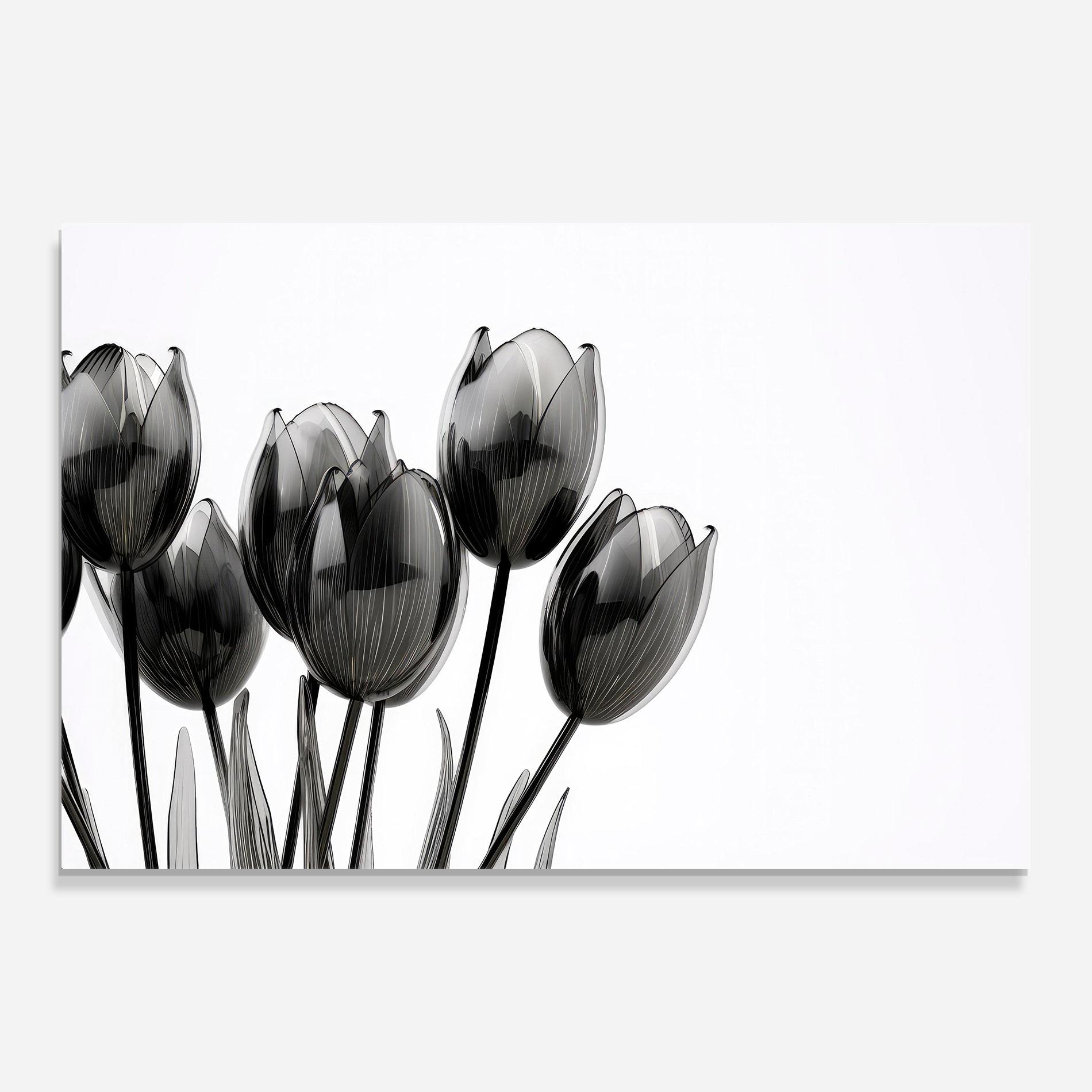 Стъклена картина Black Glass Tulips mockup 0