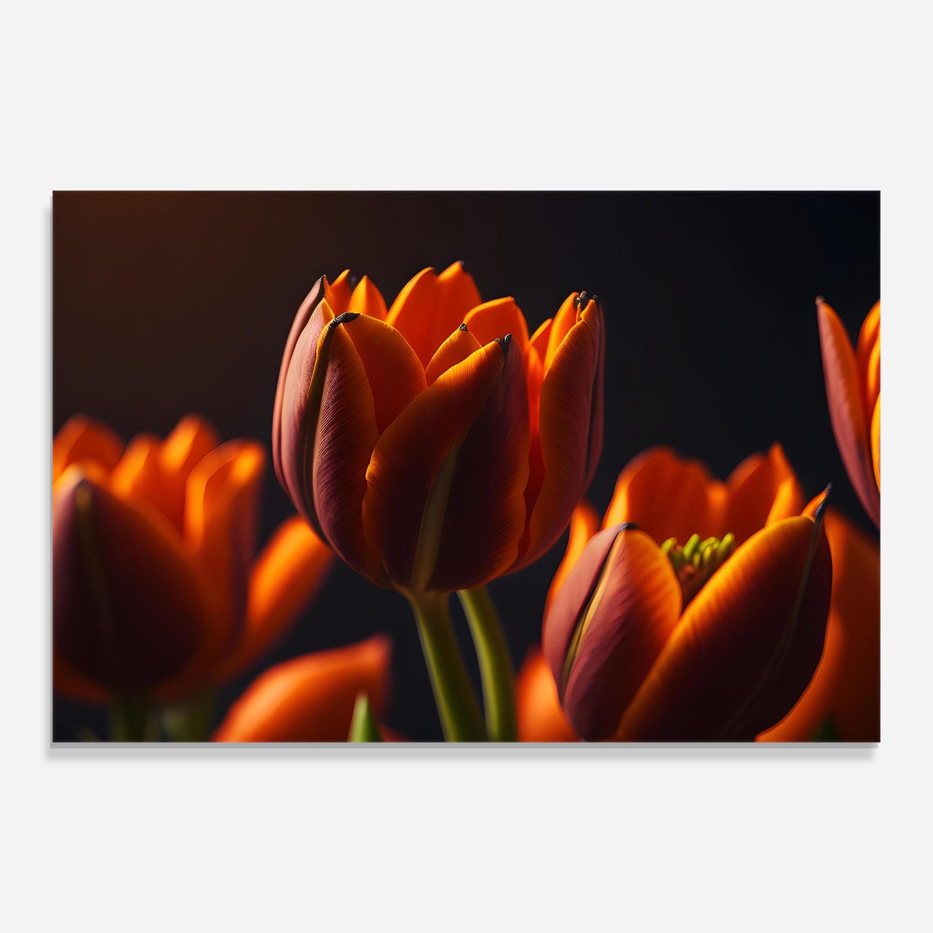 Стъклена картина Close Up Orange Tulip mockup 0