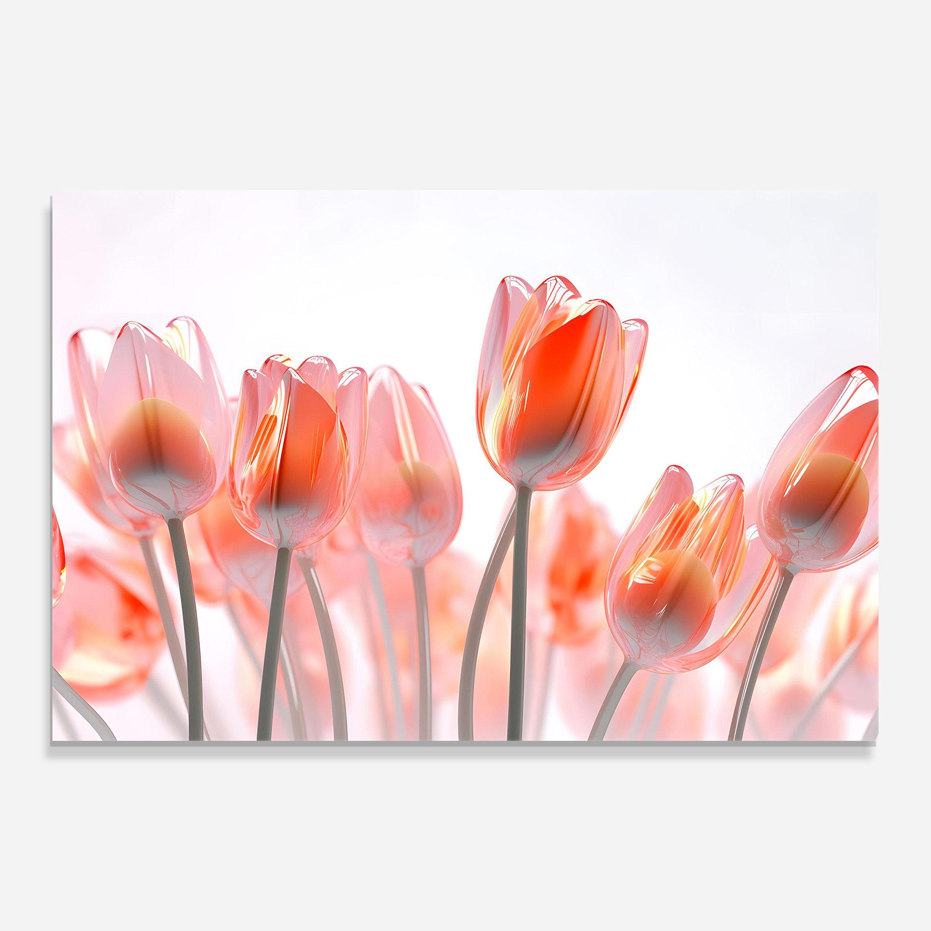 Стъклена картина Orange Glass Tulips mockup 0