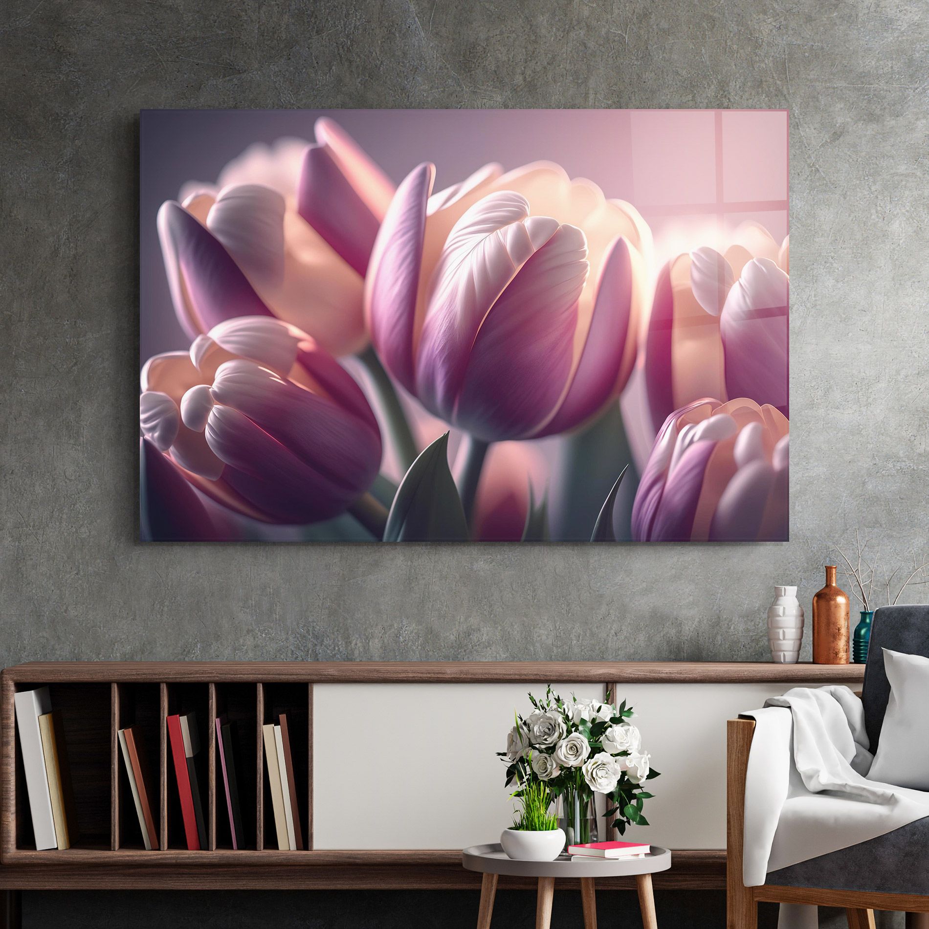 Pastel Pink Tulips mockup 2