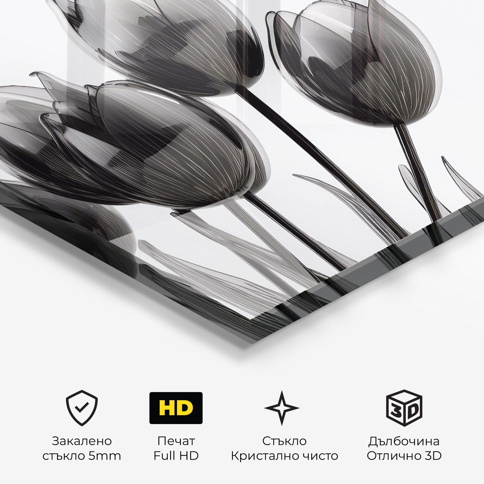 Black Glass Tulips mockup 3