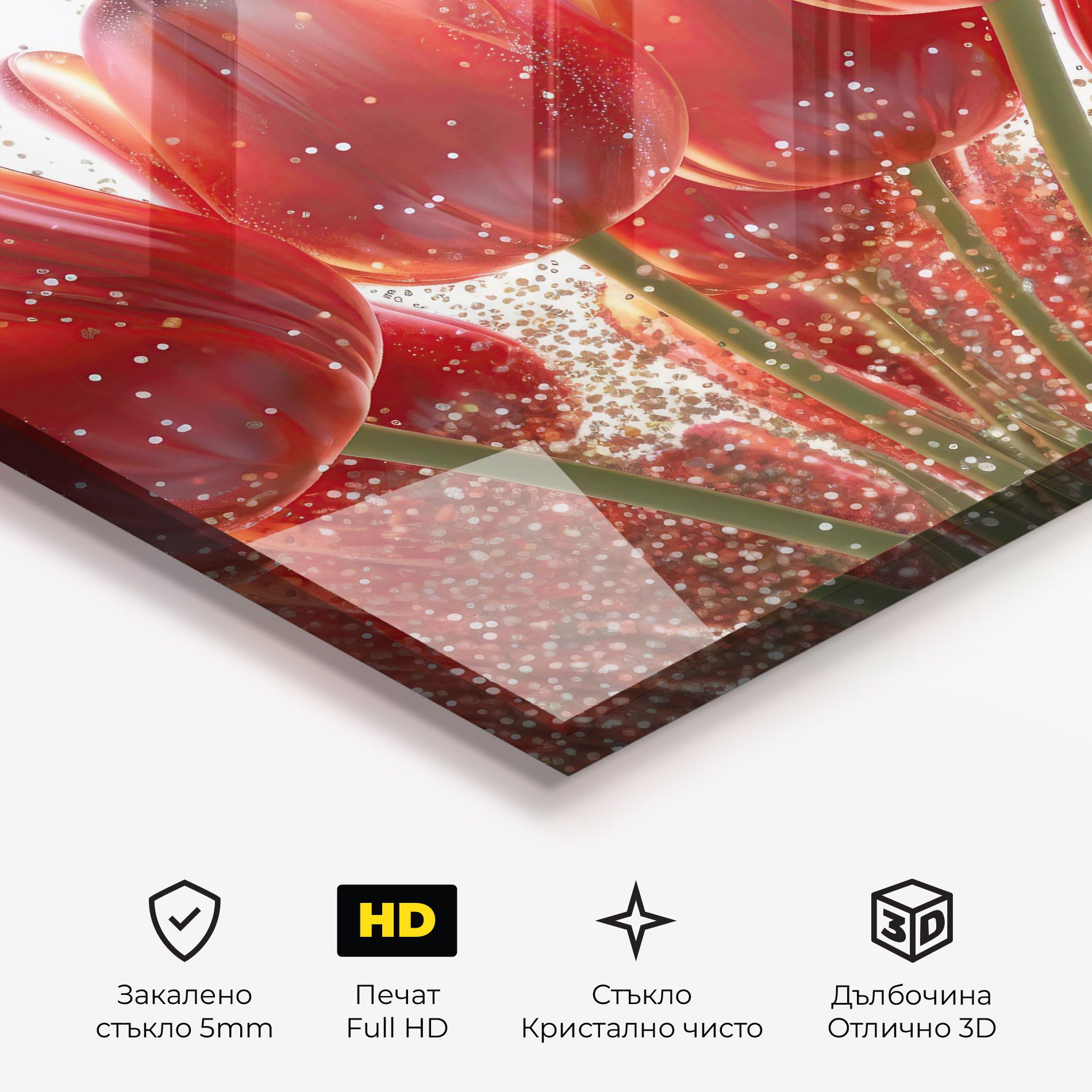 Glitter Red Tulips mockup 3