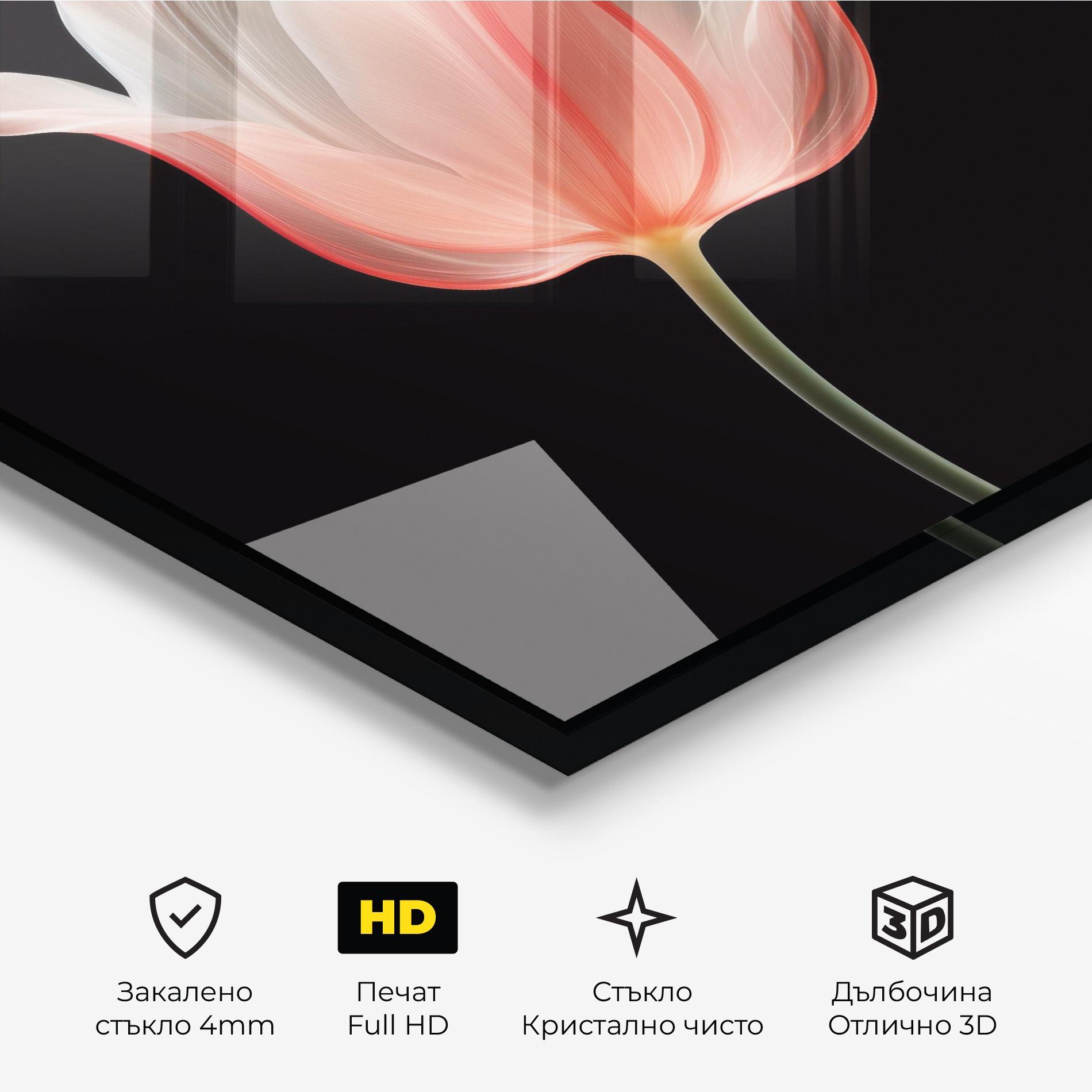 Стъклена картина Pastel Pink Tulip mockup 3
