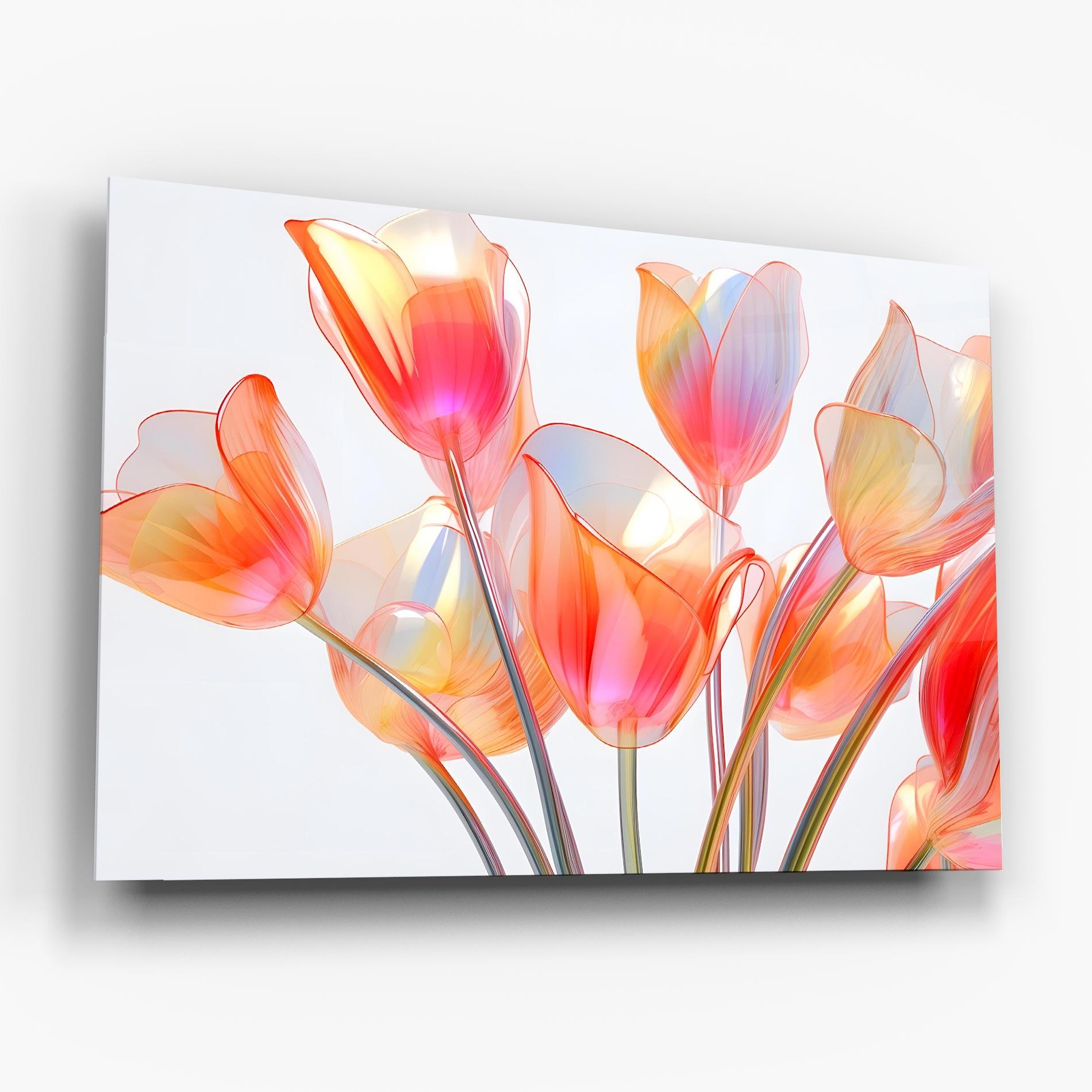 Стъклена картина Orange Glass Tulip mockup 6