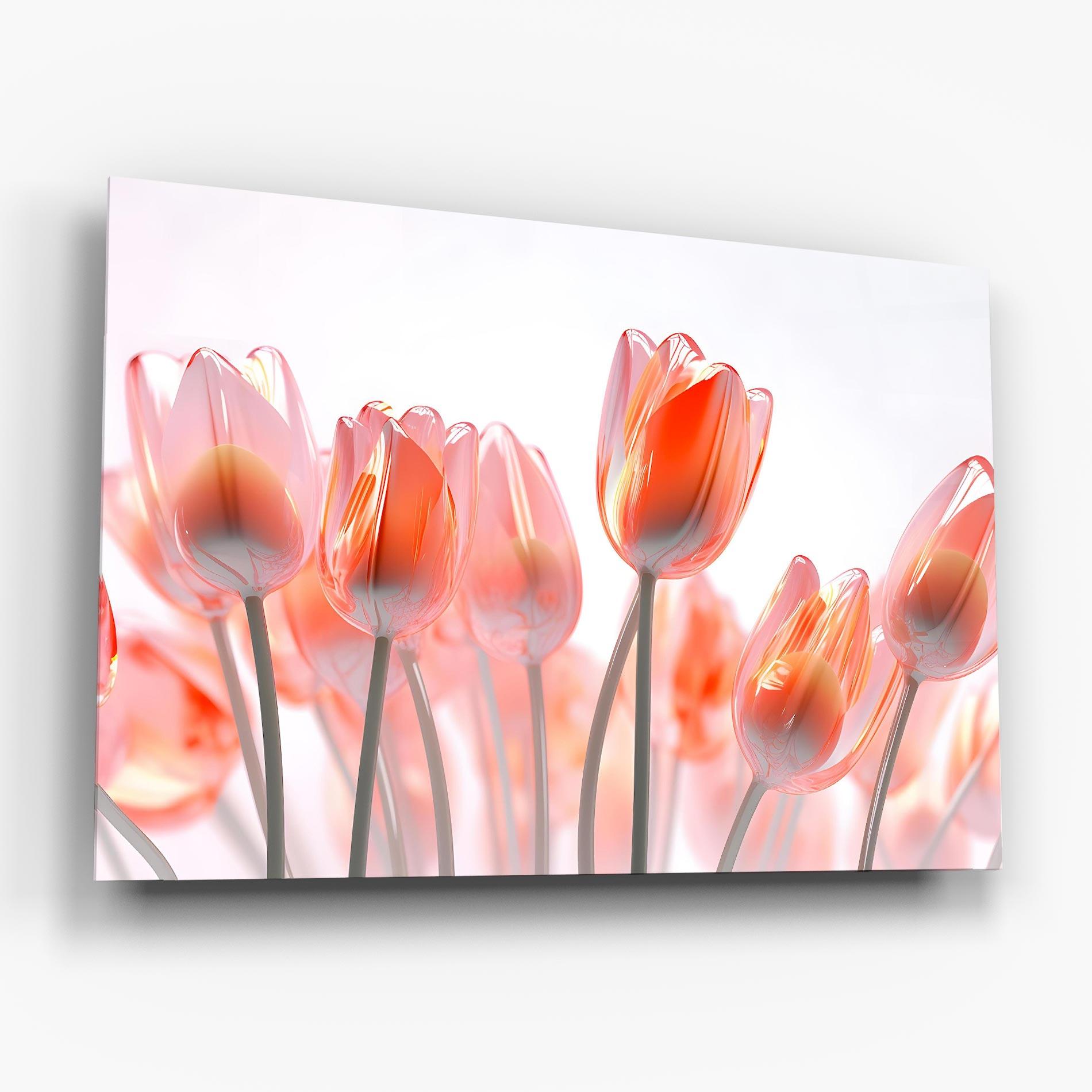 Стъклена картина Orange Glass Tulips mockup 6
