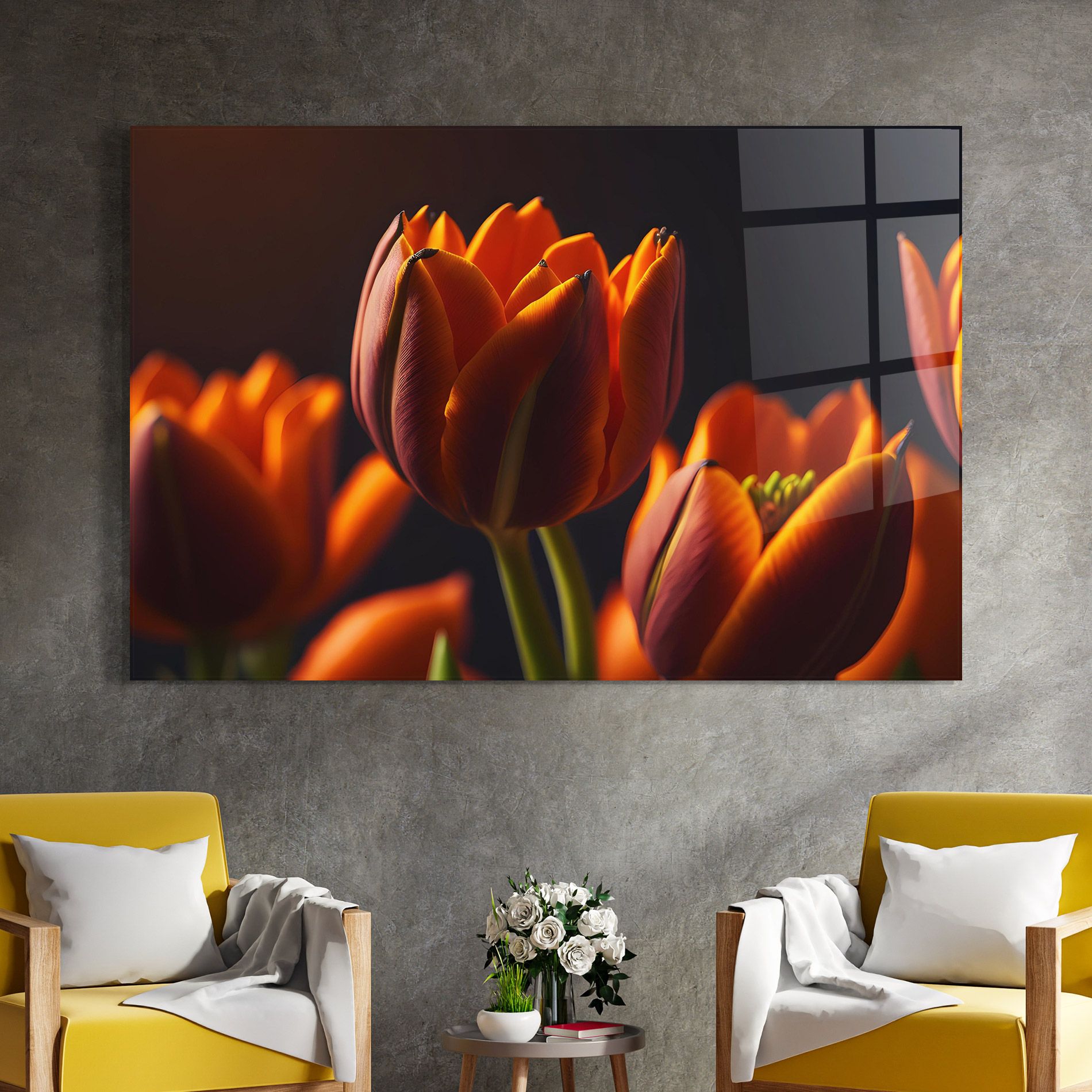Close Up Orange Tulip mockup 4