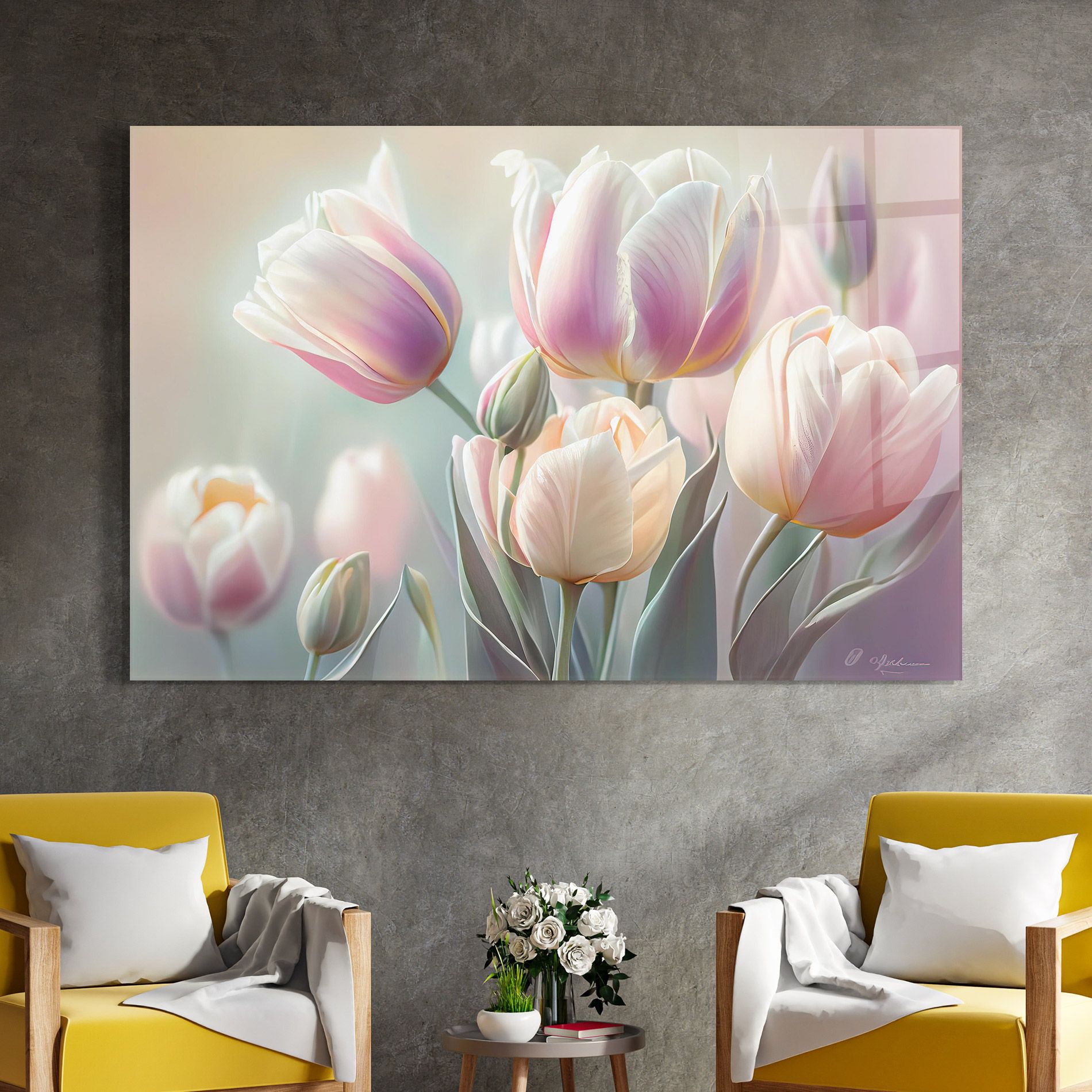 Dreamy White Tulips mockup 4