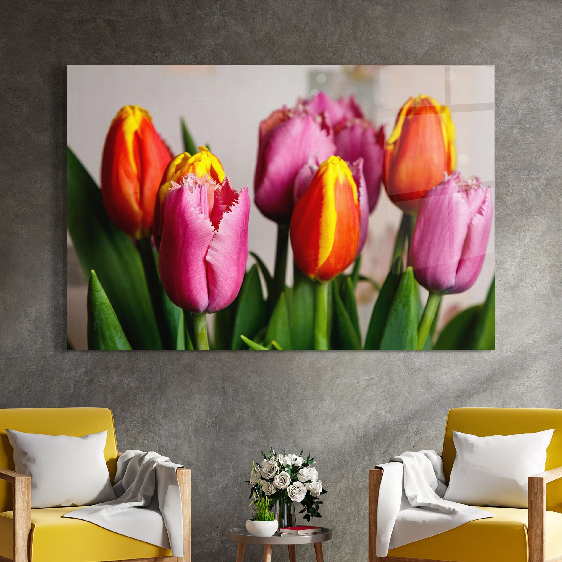 Pink Orange Tulips mockup 4
