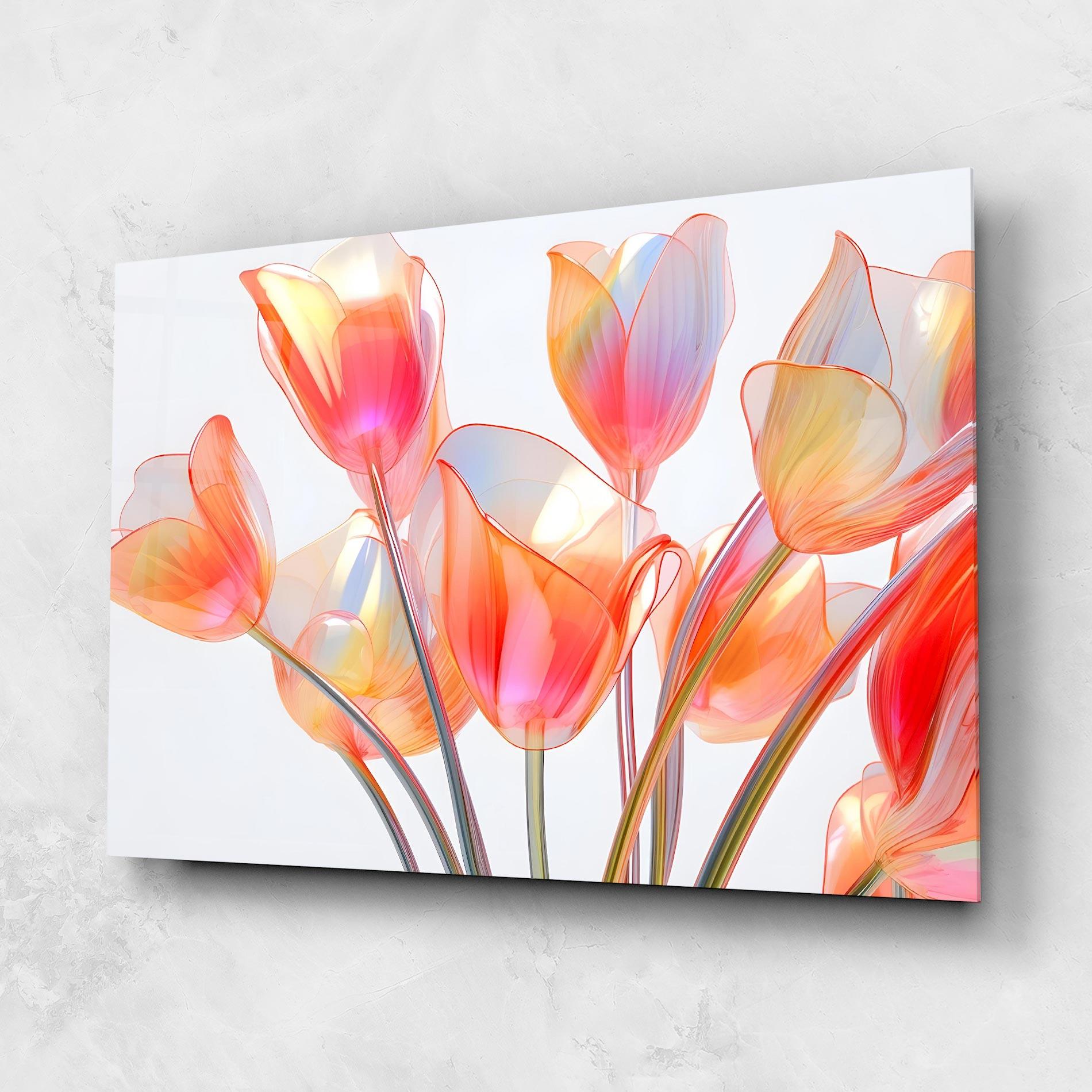 Стъклена картина Orange Glass Tulip mockup 1