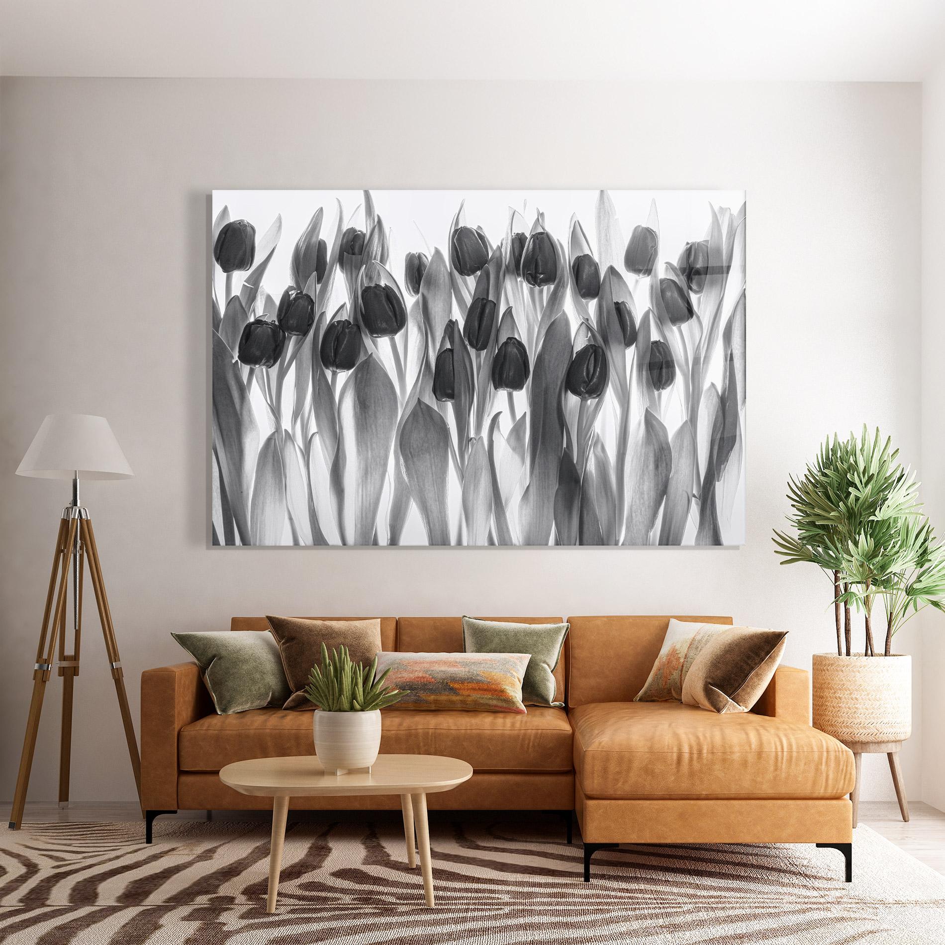 Стъклена картина Grey Tulips mockup 7