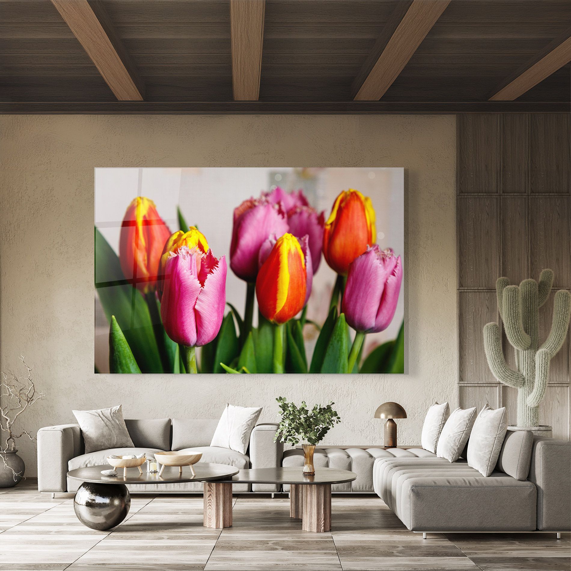 Pink Orange Tulips mockup 8