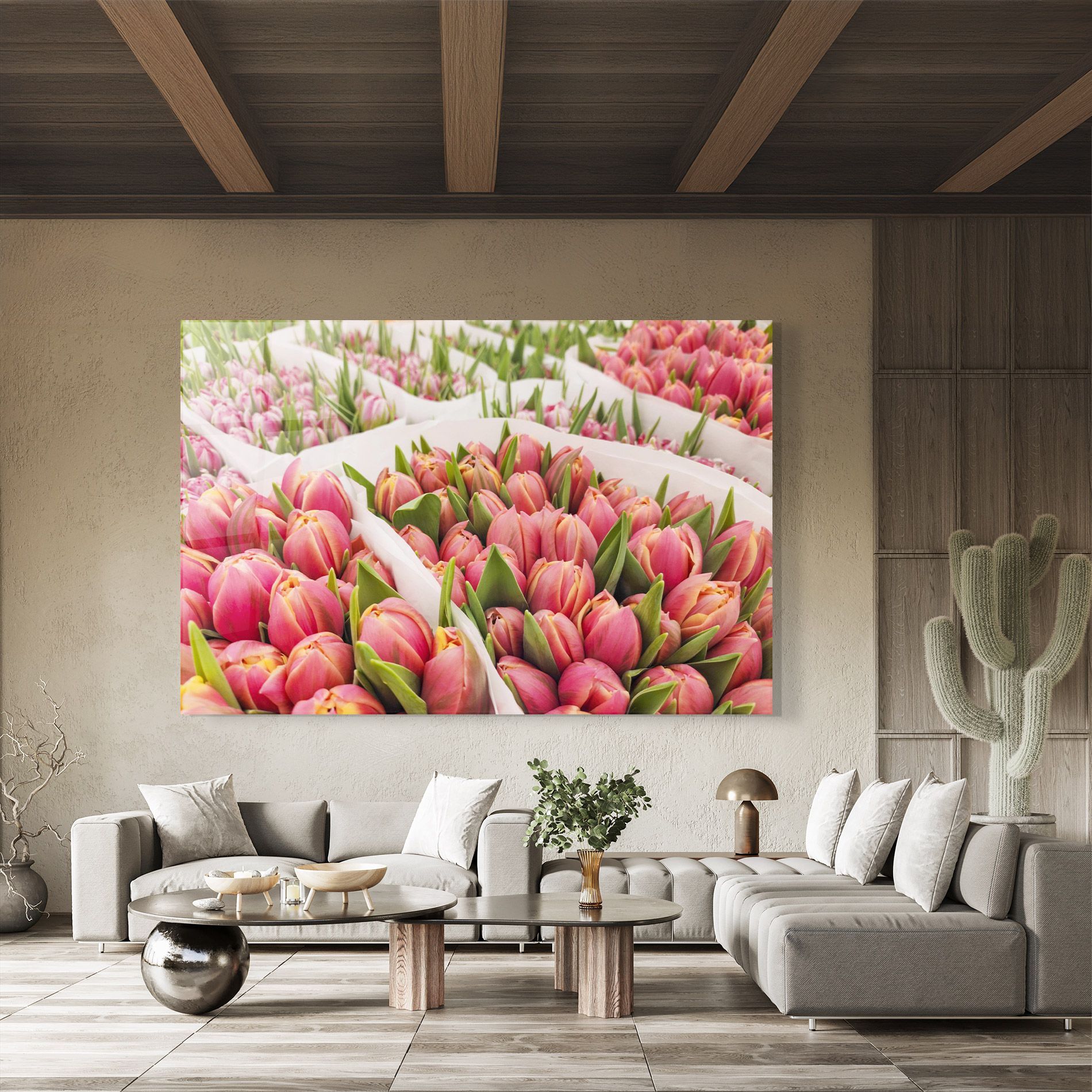 Pretty Pink Tulips Bouquet mockup 8