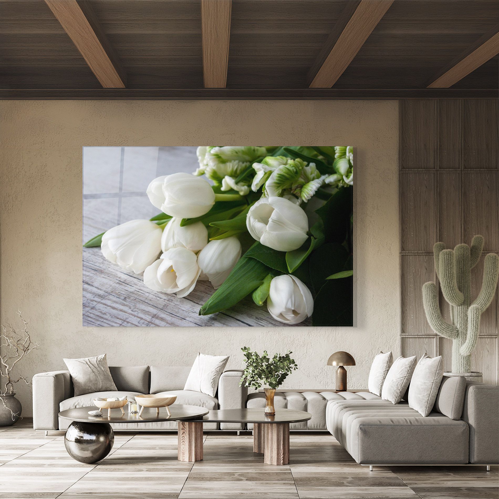 White Tulips Bouquet mockup 8