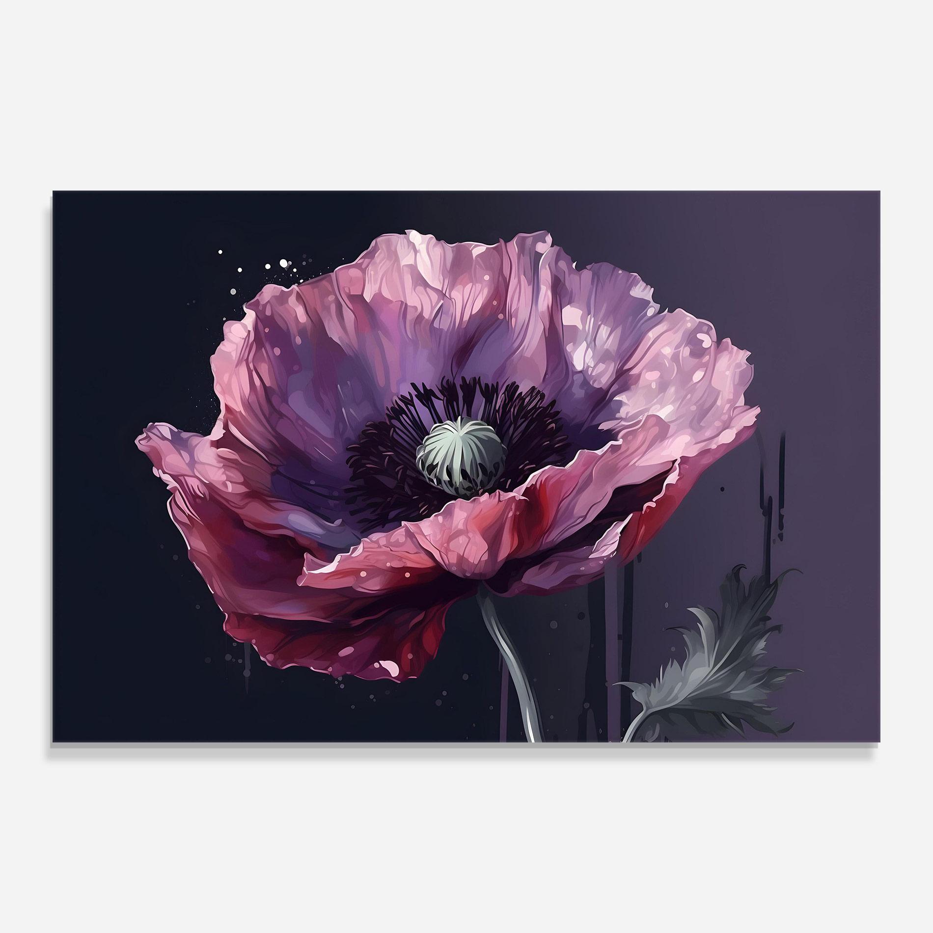 Стъклена картина Light Purple Poppy mockup 0