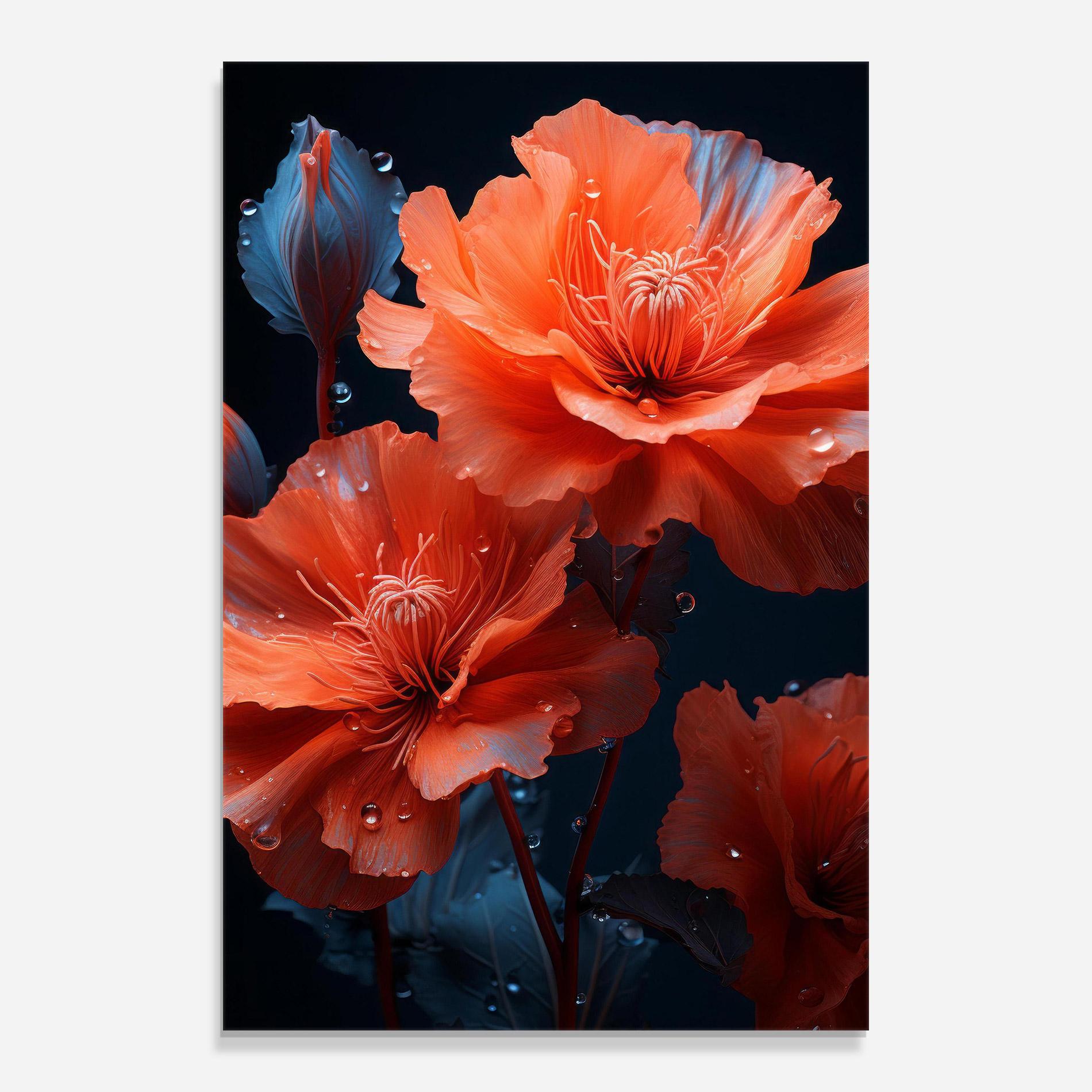 Стъклена картина Orange Poppy mockup 0