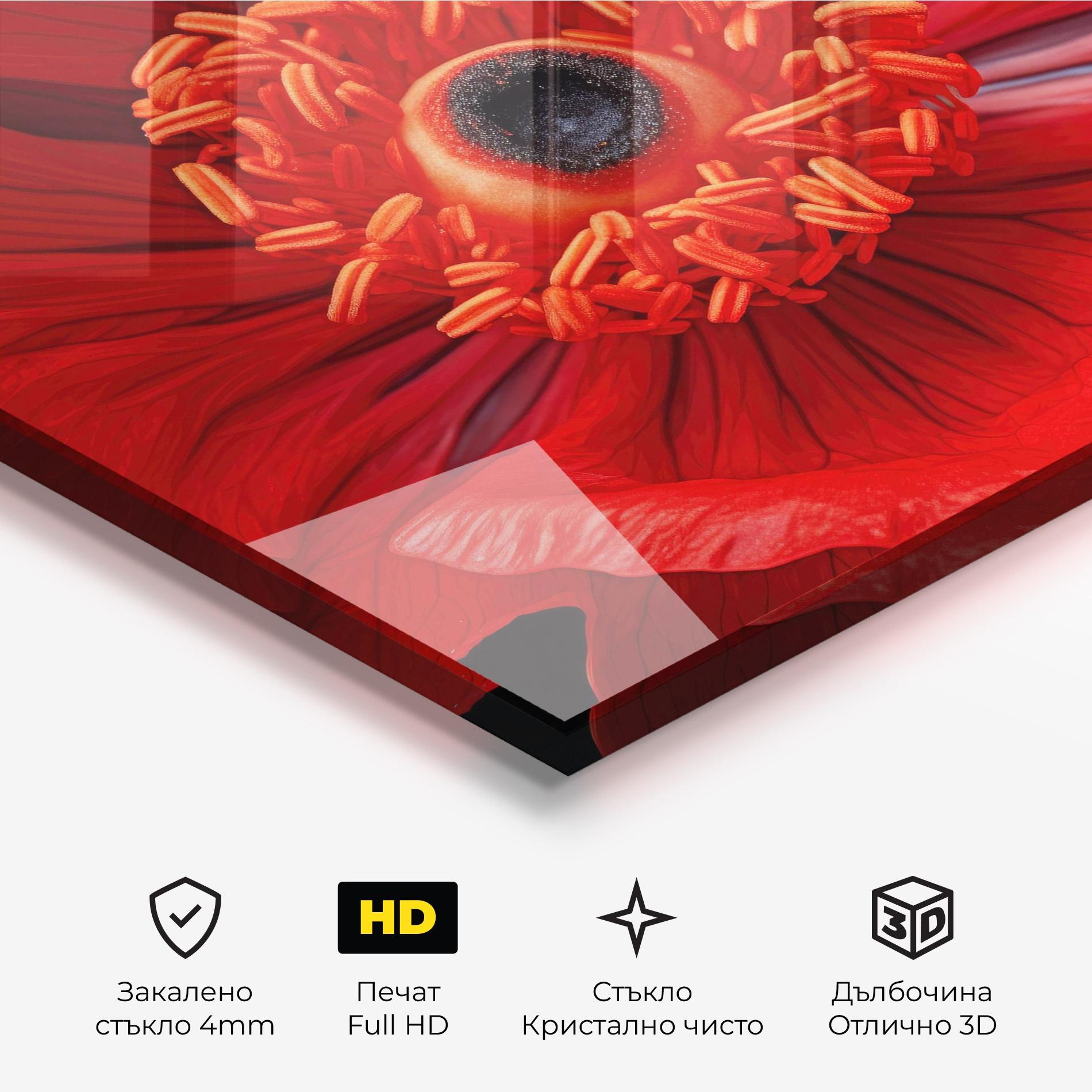 Стъклена картина Big Poppy Close Up mockup 3