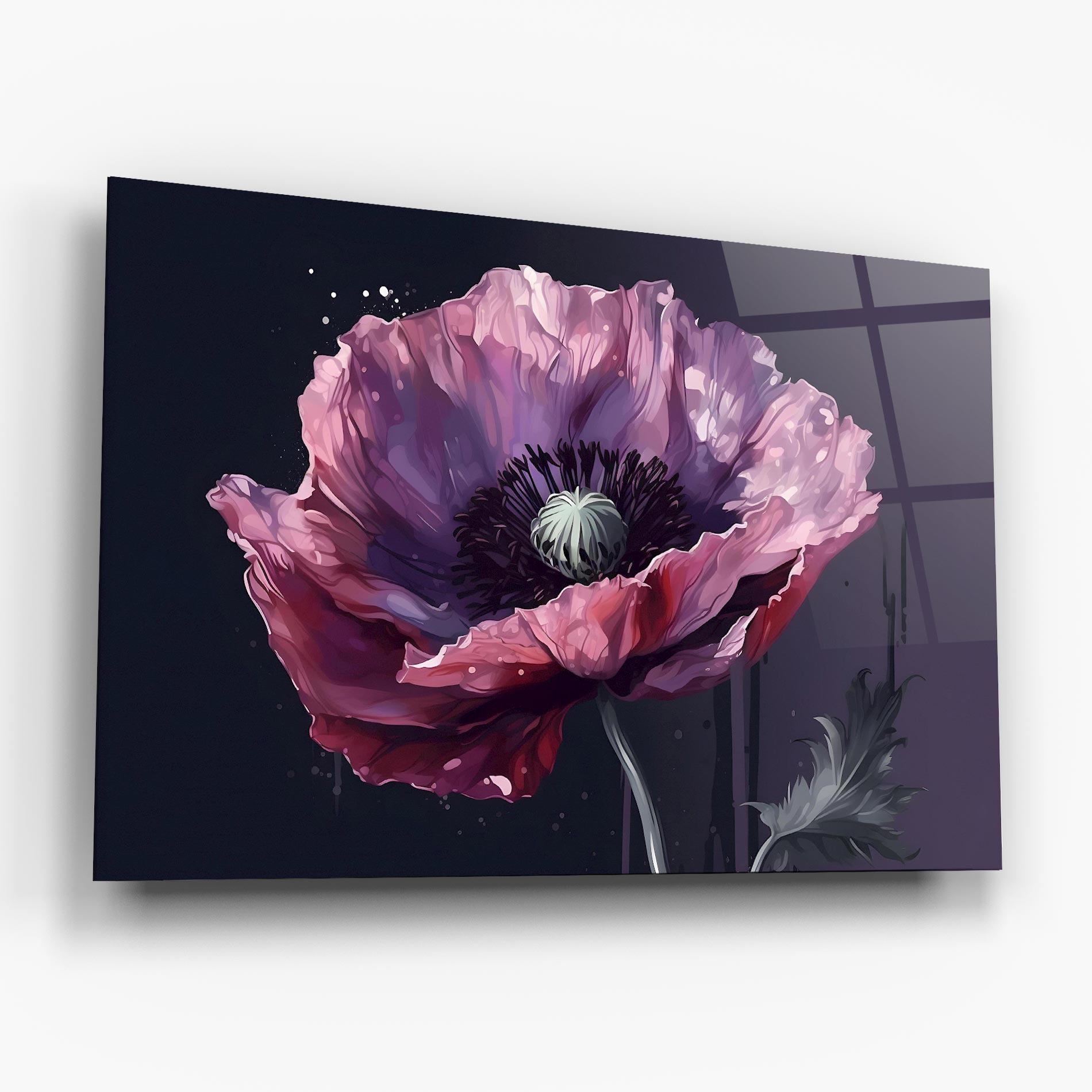 Стъклена картина Light Purple Poppy mockup 6