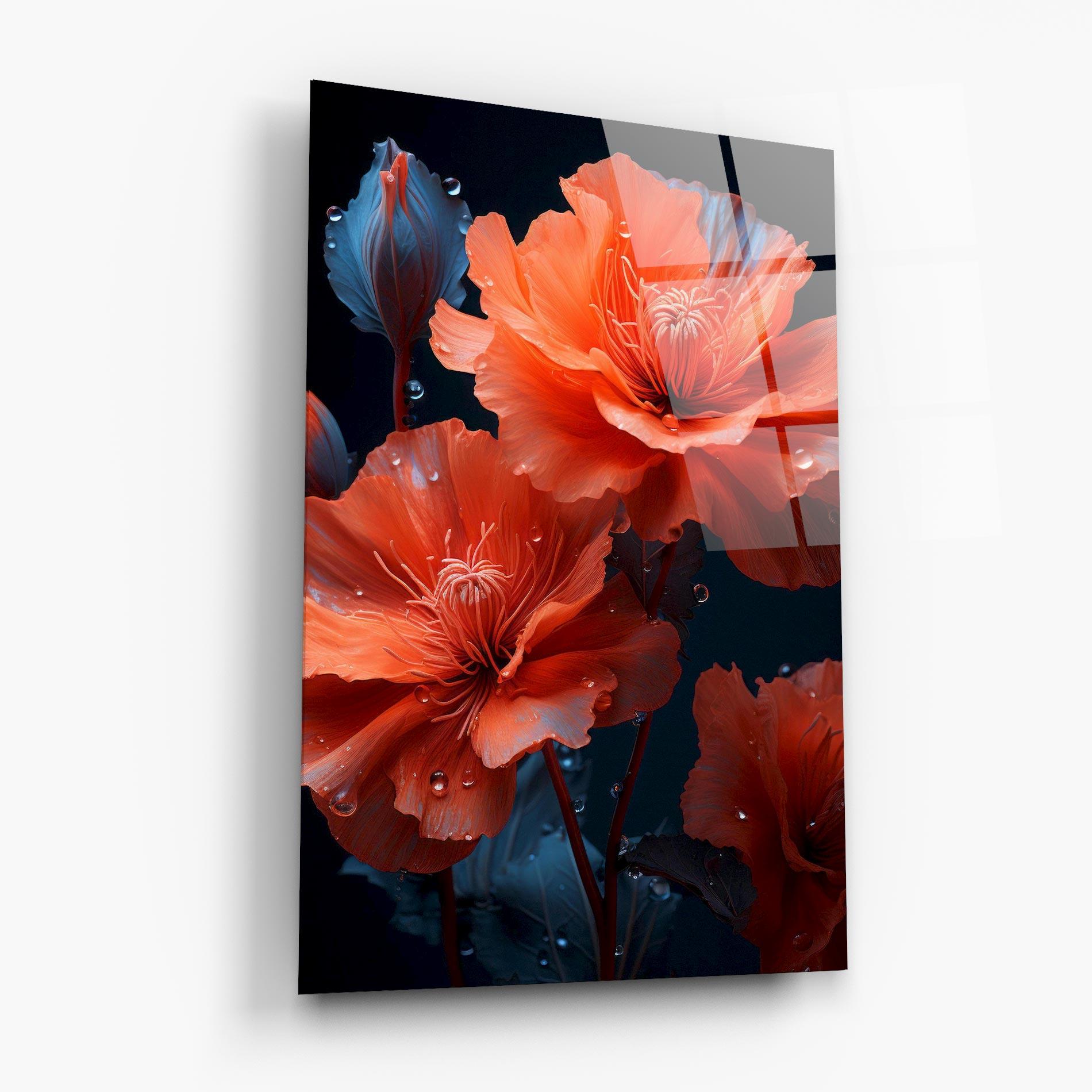 Стъклена картина Orange Poppy mockup 6