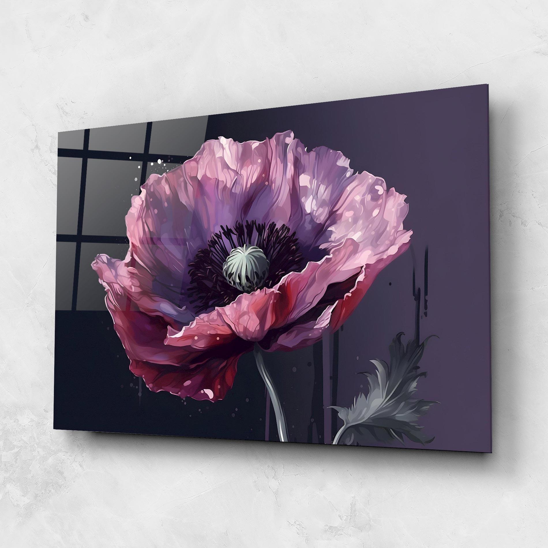 Стъклена картина Light Purple Poppy mockup 1