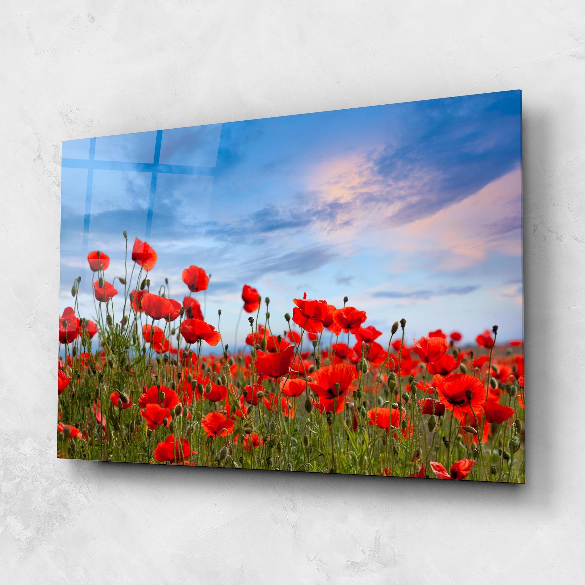Стъклена картина Poppy Field mockup 1