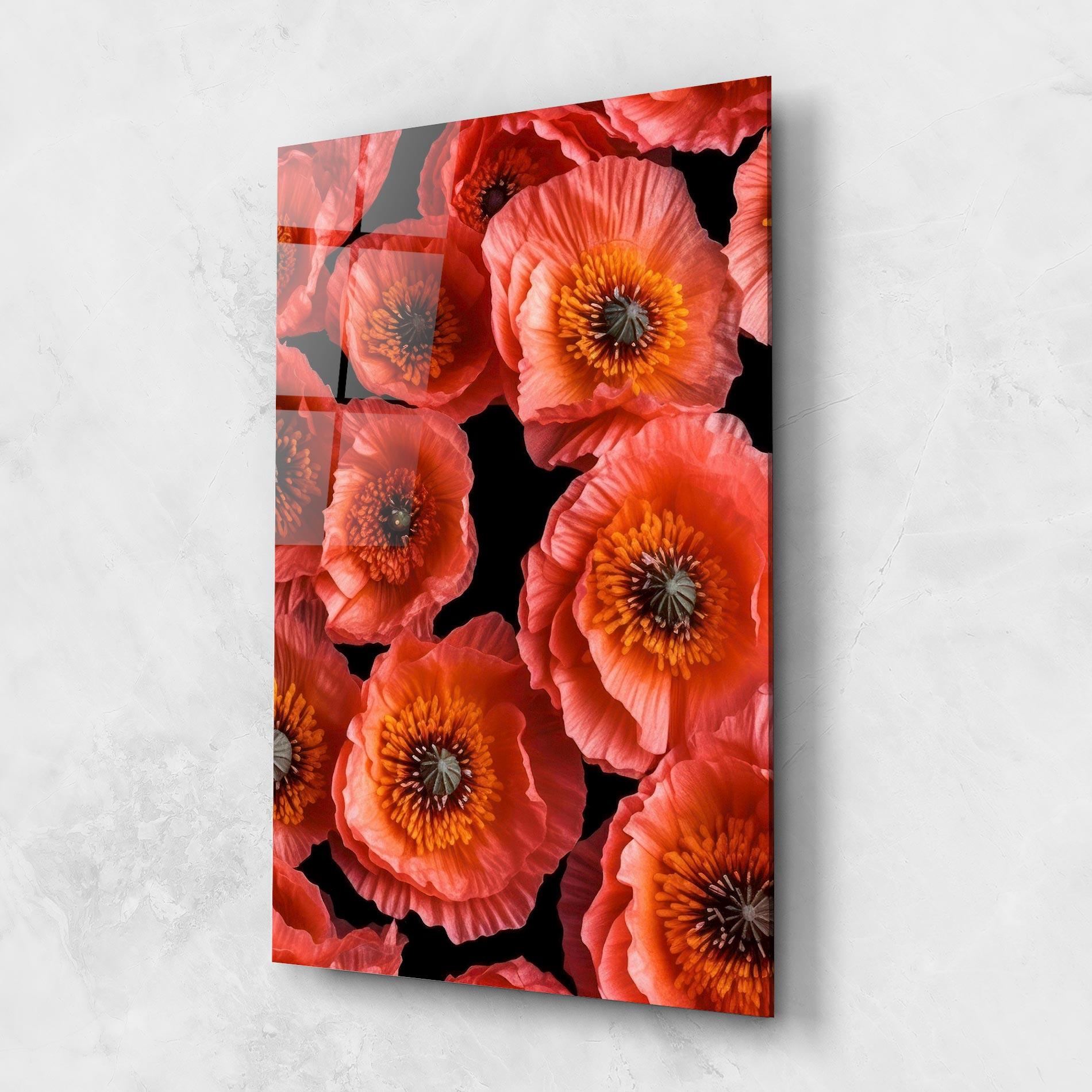 Стъклена картина Light Red Poppies mockup 1