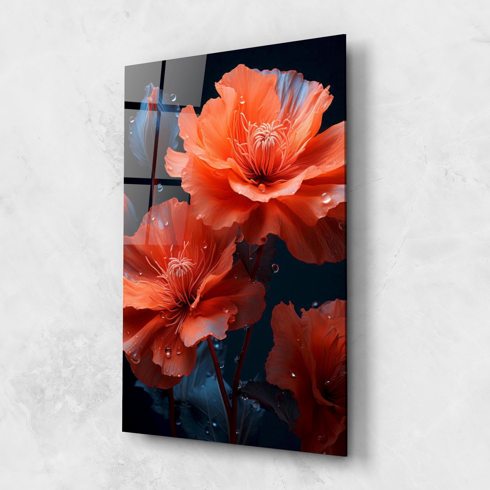 Стъклена картина Orange Poppy mockup 1
