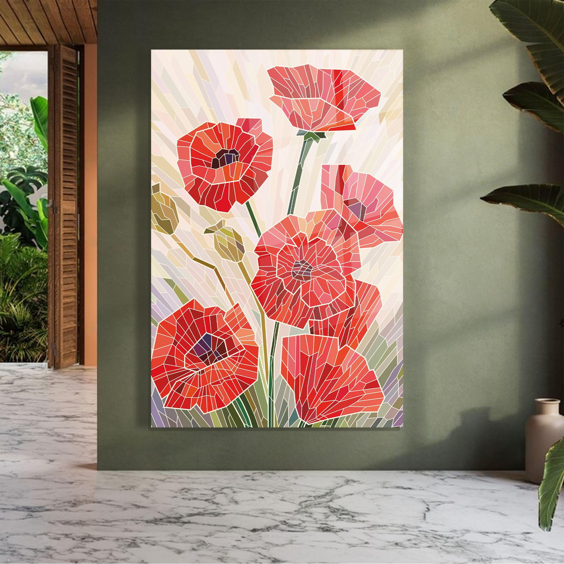 Стъклена картина Poppy Glass mockup 7