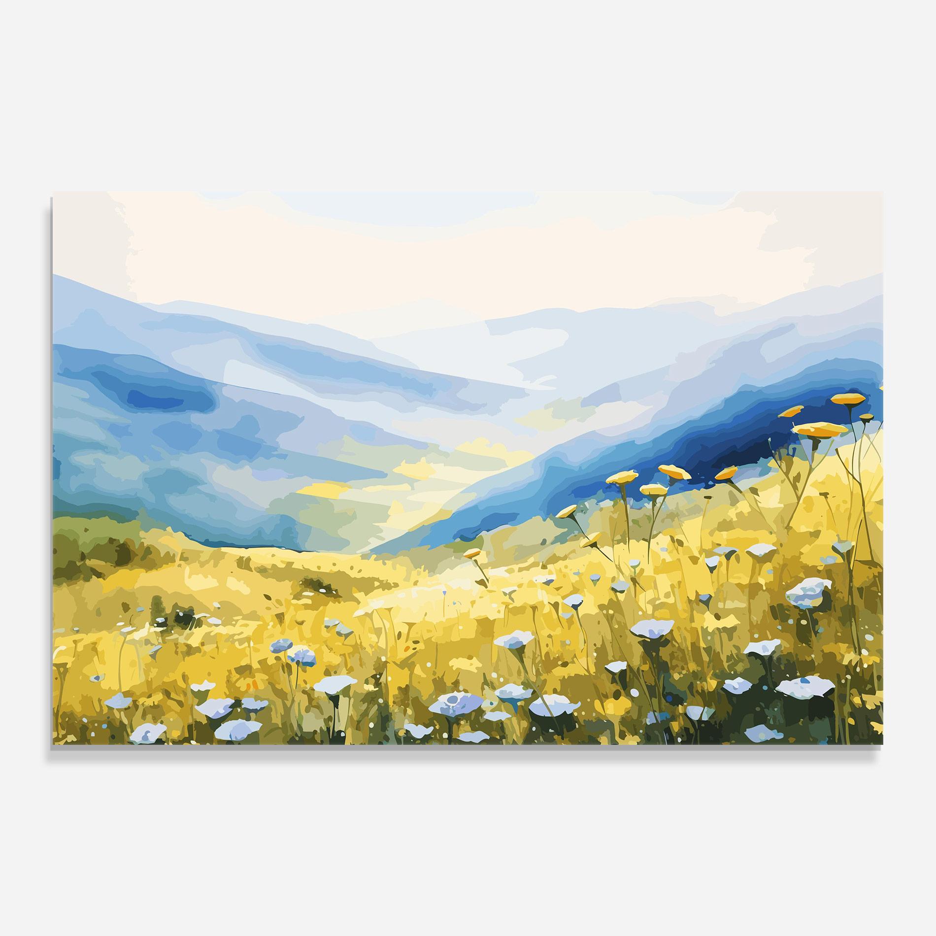 Стъклена картина Daisy Field Art mockup 0