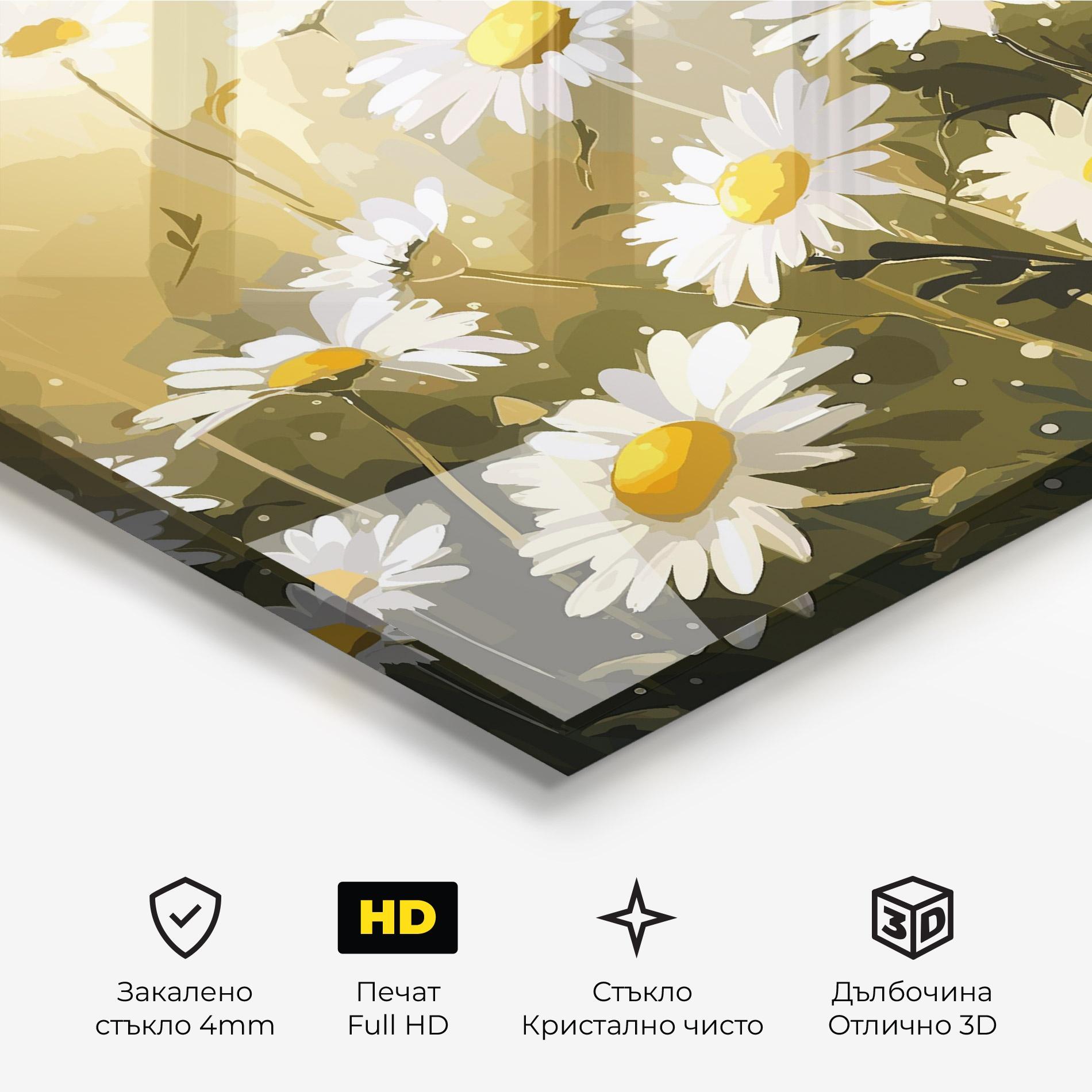 Стъклена картина Daily Daisy mockup 3