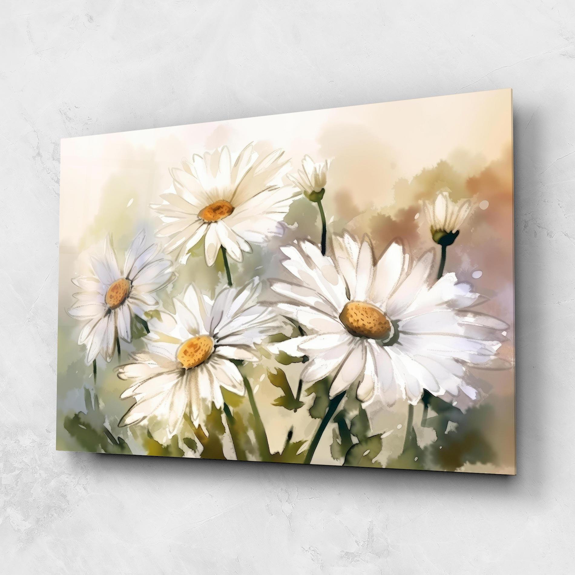 Стъклена картина Daisy Painting mockup 1