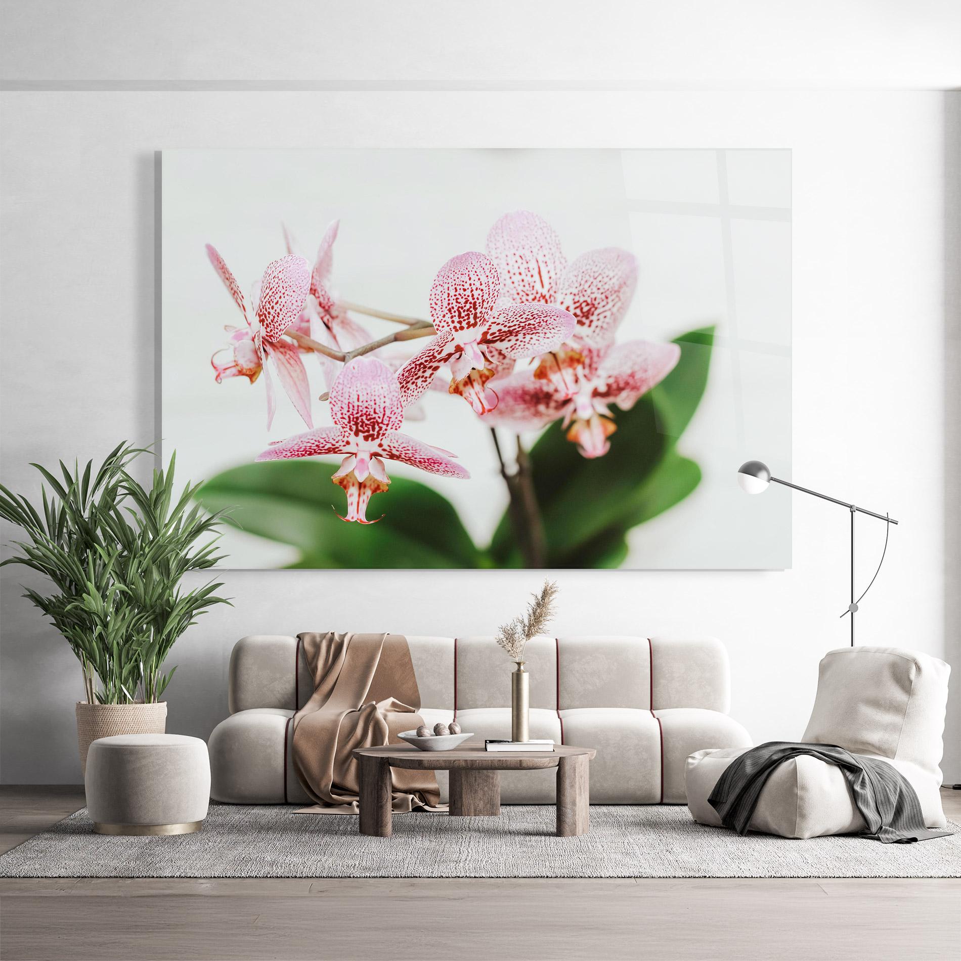 Стъклена картина Green Orchids mockup 9