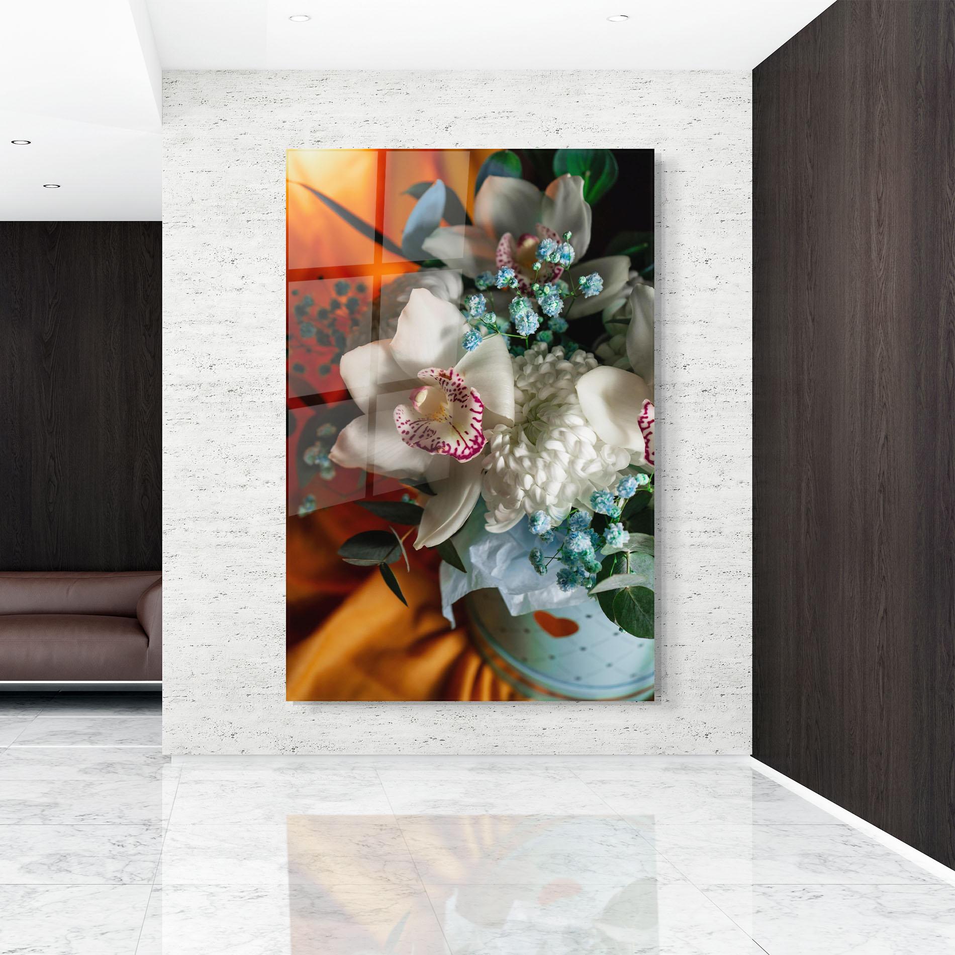 Стъклена картина Orchid In Vase mockup 9