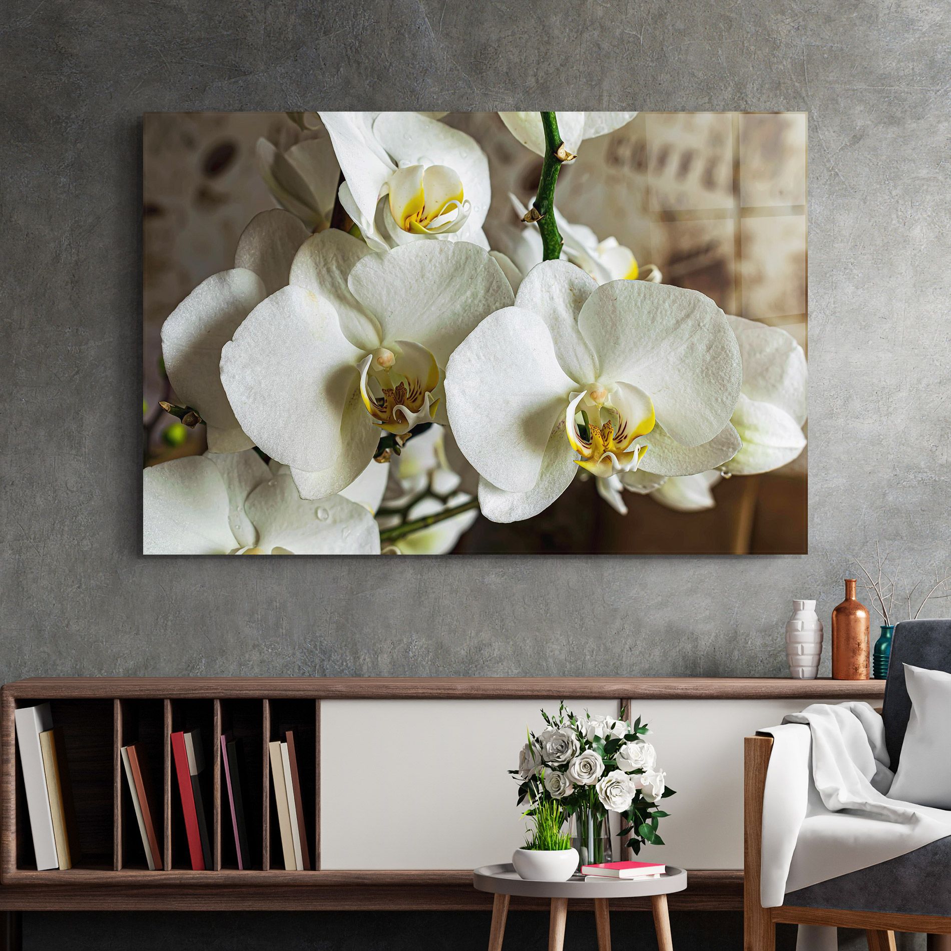 Beautiful White Orchids mockup 2