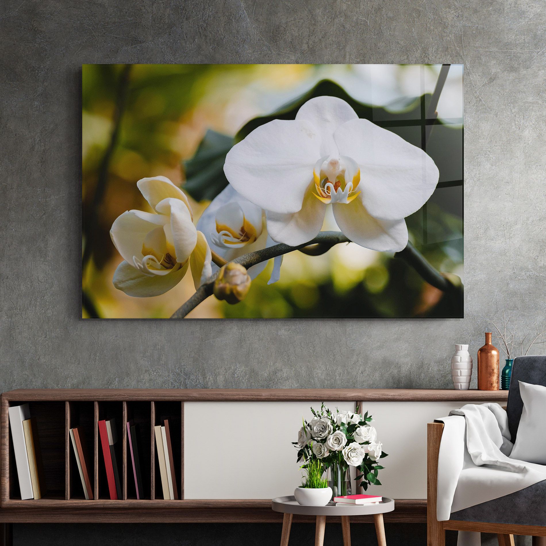 Cream Orchid In Nature mockup 2