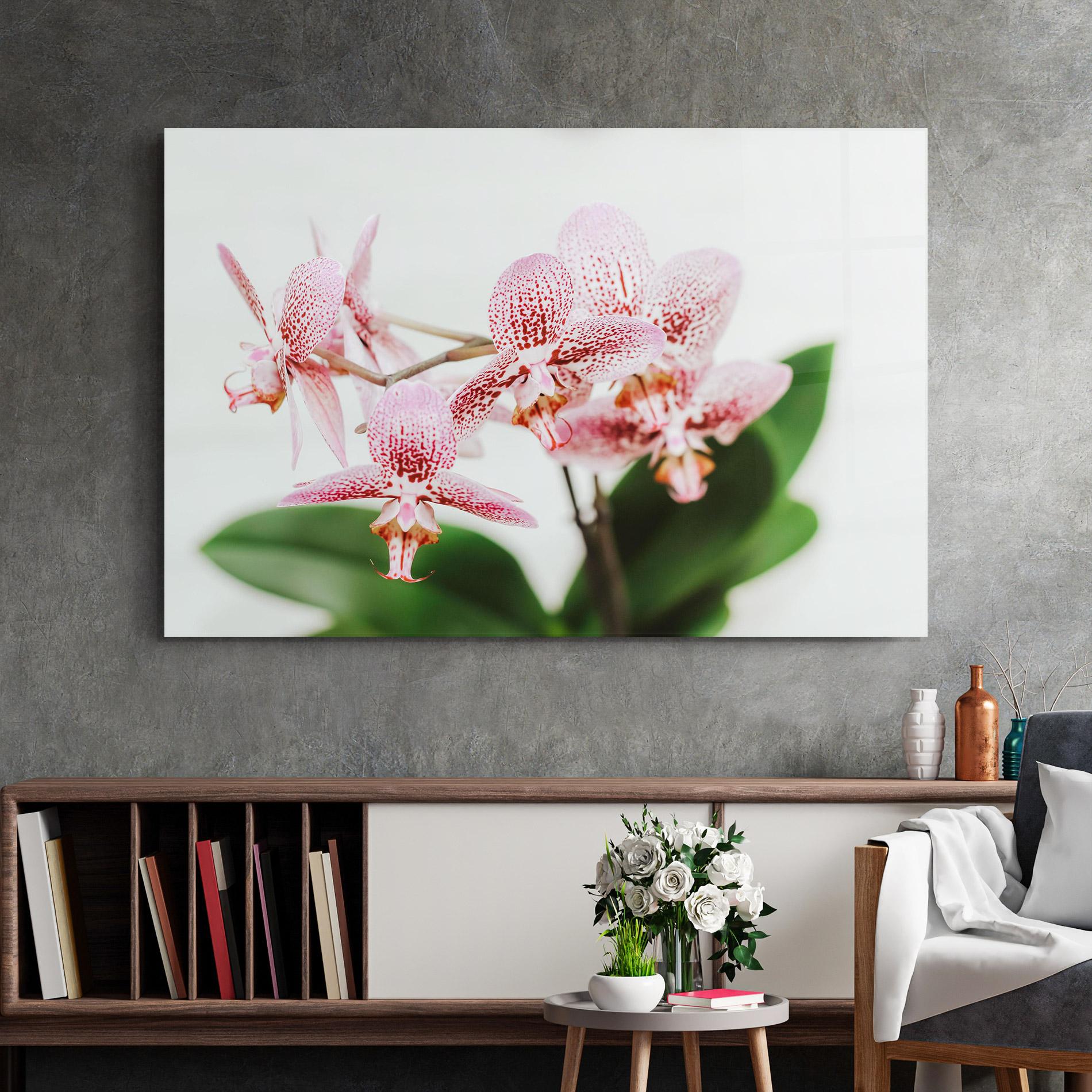 Стъклена картина Green Orchids mockup 2
