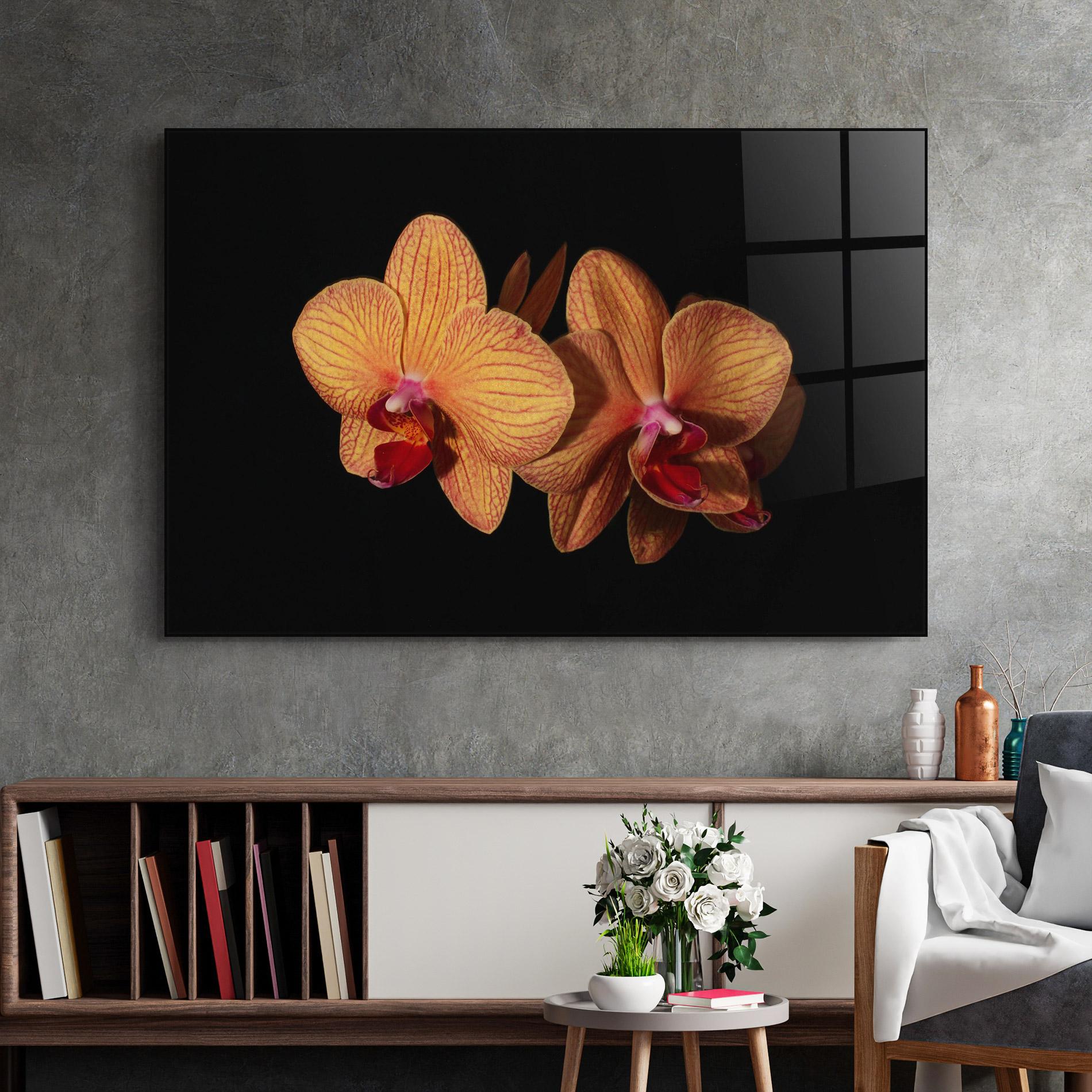 Стъклена картина Light Orange Orchid mockup 2