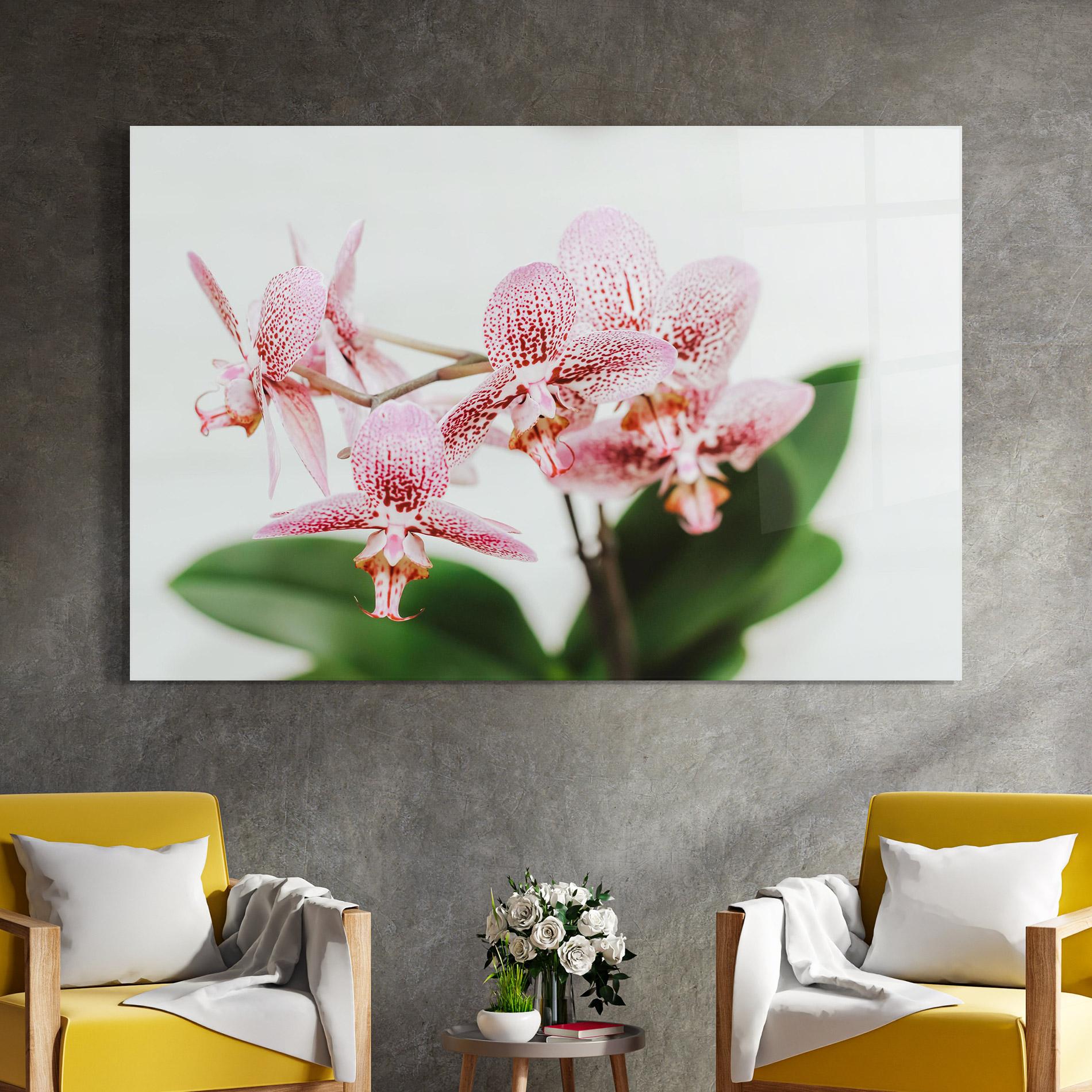 Стъклена картина Green Orchids mockup 4