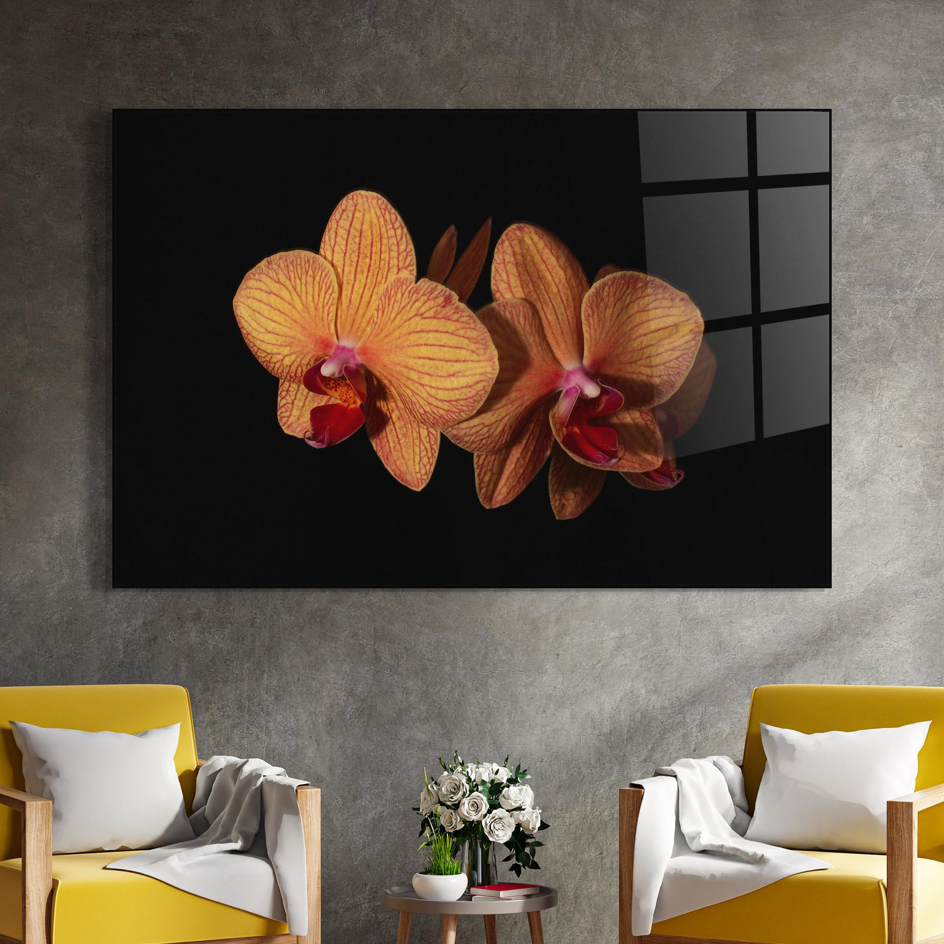 Стъклена картина Light Orange Orchid mockup 4