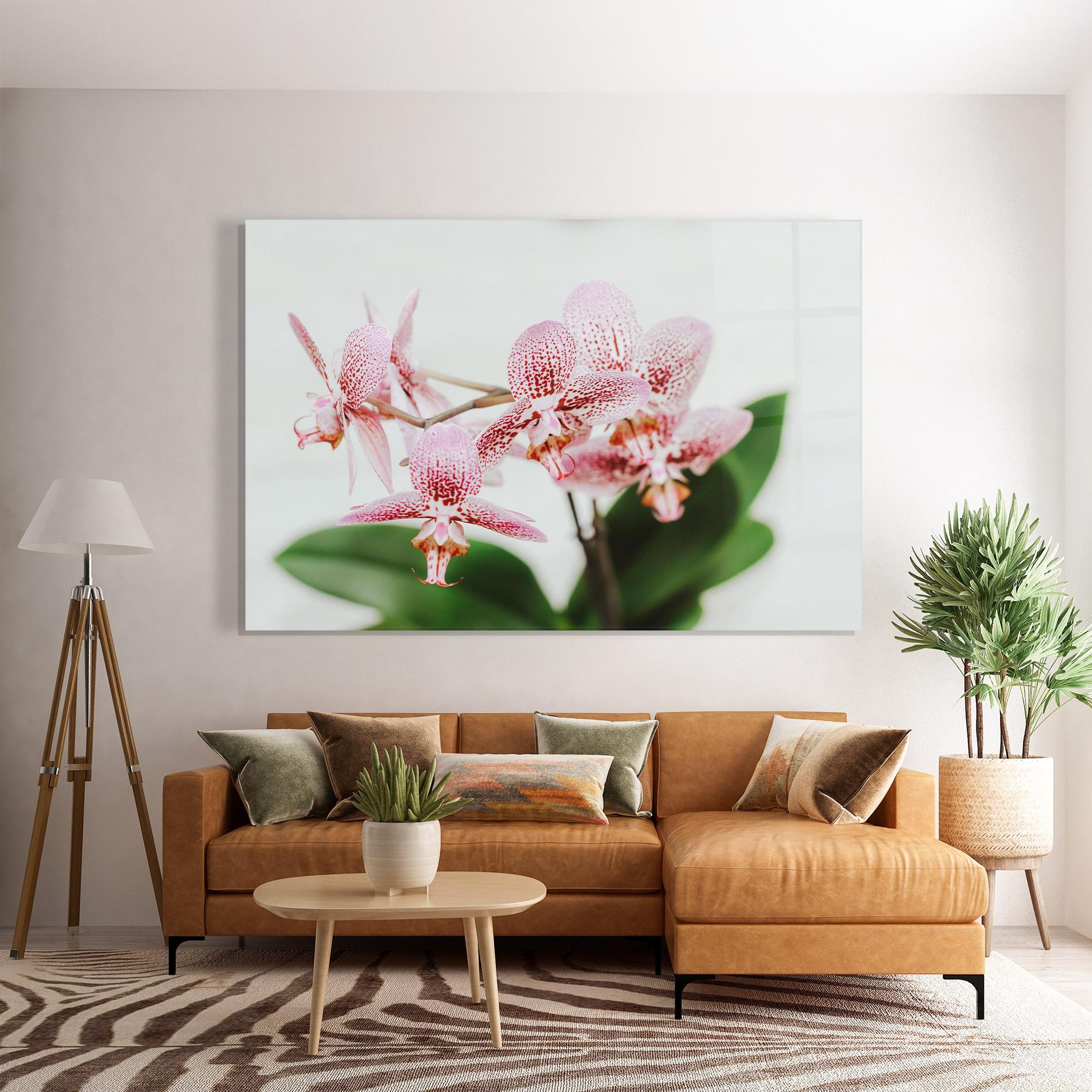 Стъклена картина Green Orchids mockup 7
