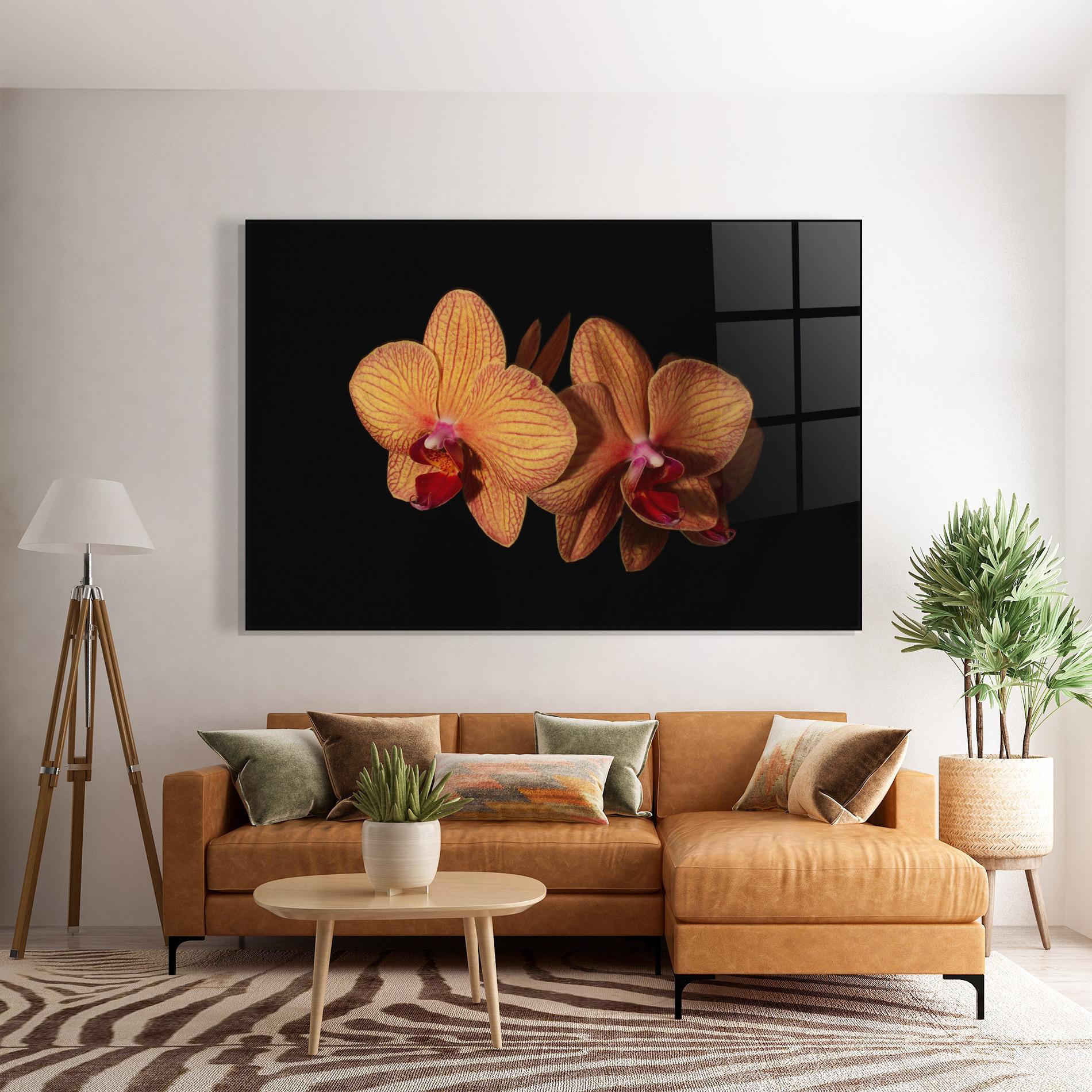 Стъклена картина Light Orange Orchid mockup 7