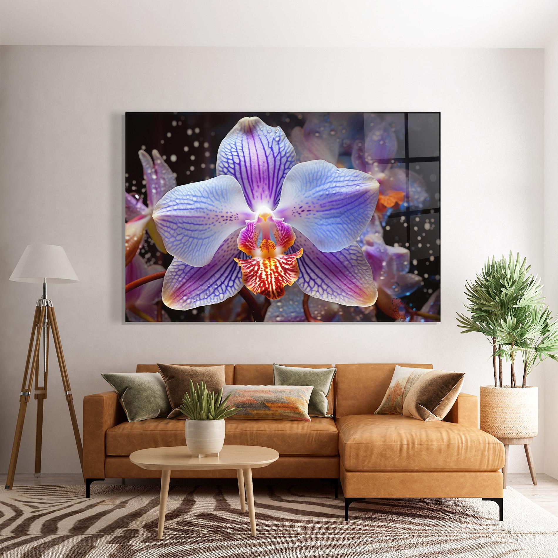 Стъклена картина Light Purple Orchid Art mockup 7
