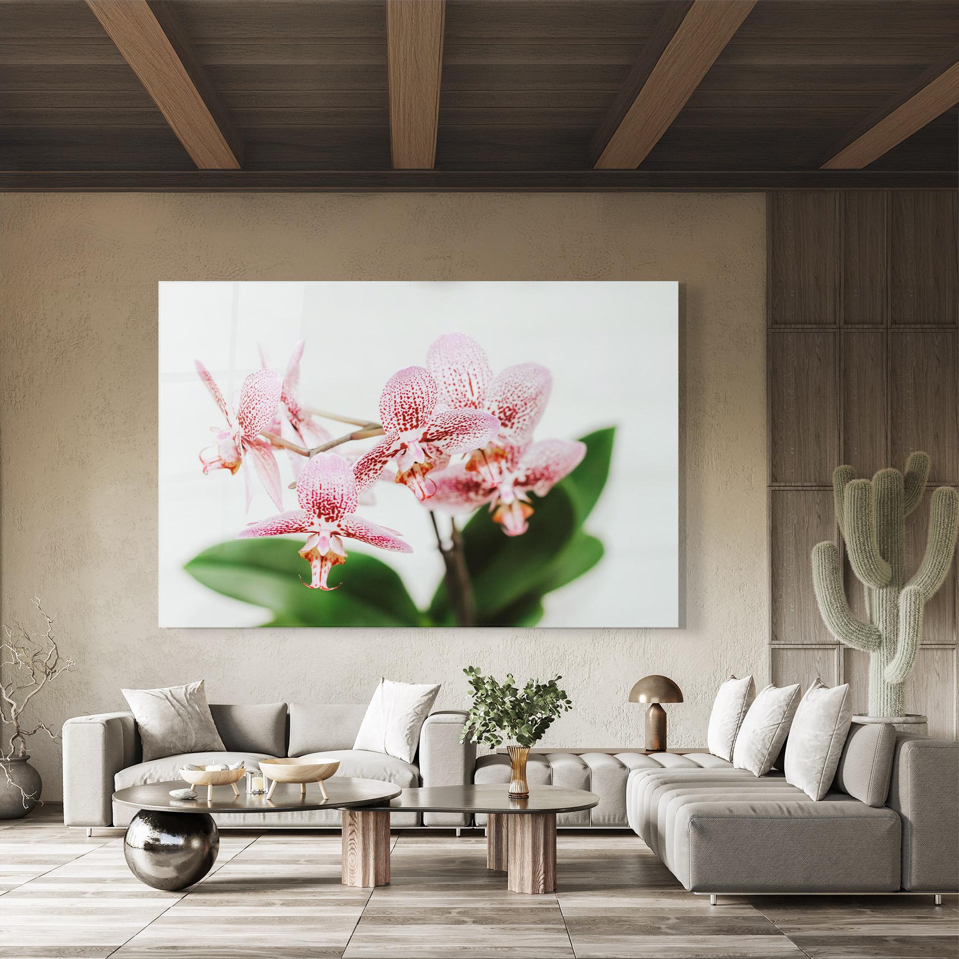 Стъклена картина Green Orchids mockup 8