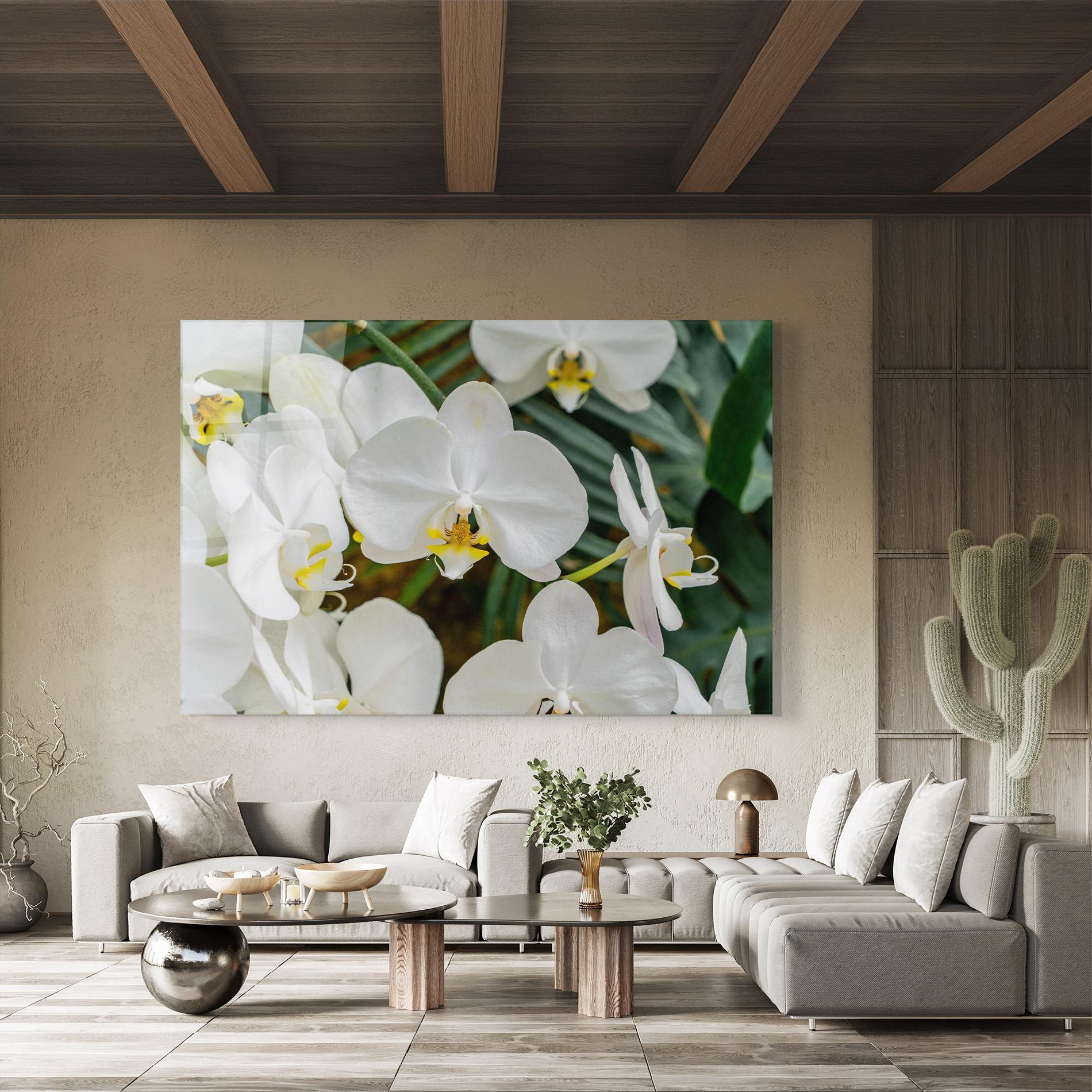 Стъклена картина Orchids In Nature mockup 8